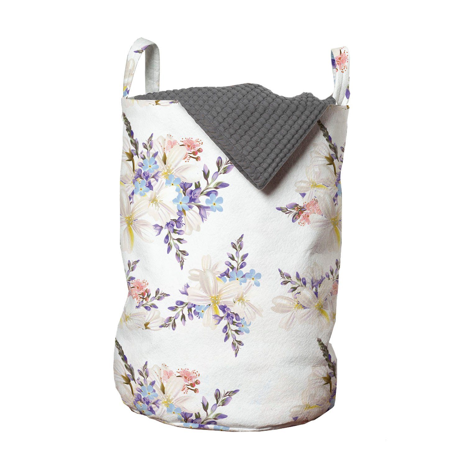 Abakuhaus Wäschesäckchen Wäschekorb mit Waschsalons, Aufwändige Kordelzugverschluss Blumen für Griffen Blumenarrangements