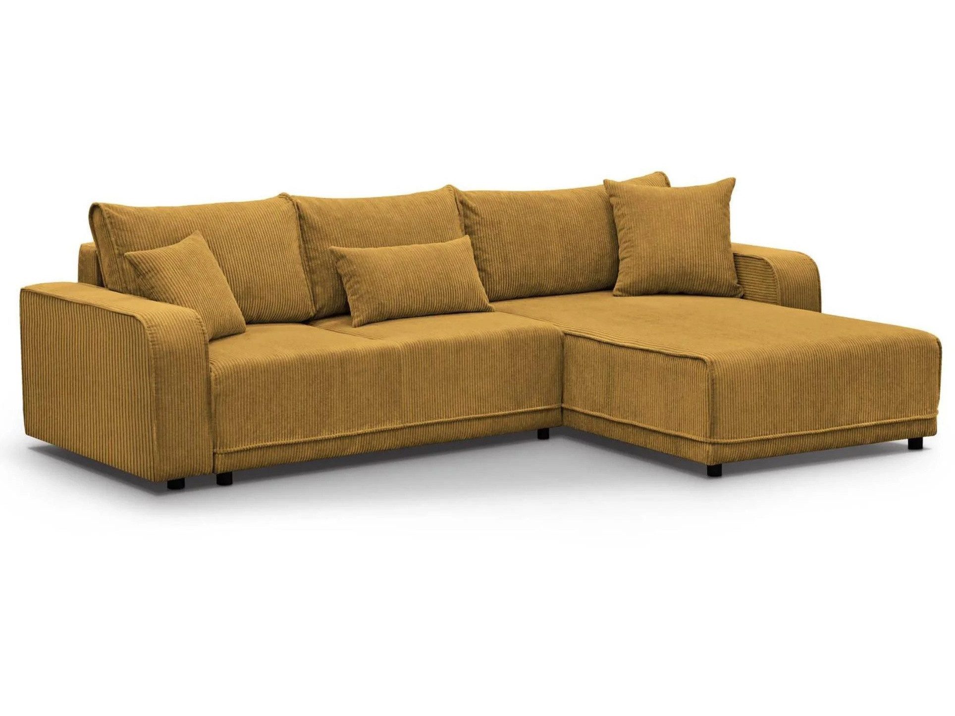 Beautysofa Ecksofa PRIMO mit Schlaffunktion, L-Form Schlafsofa mit Wellenfedern, Liegefläche: 140 x 244 cm