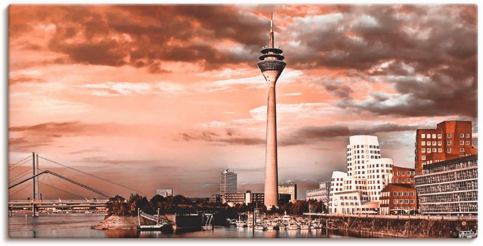 Artland Wandbild Düsseldorf Skyline III, Architektonische Elemente (1 St),  als Leinwandbild, Wandaufkleber oder Poster in versch. Größen