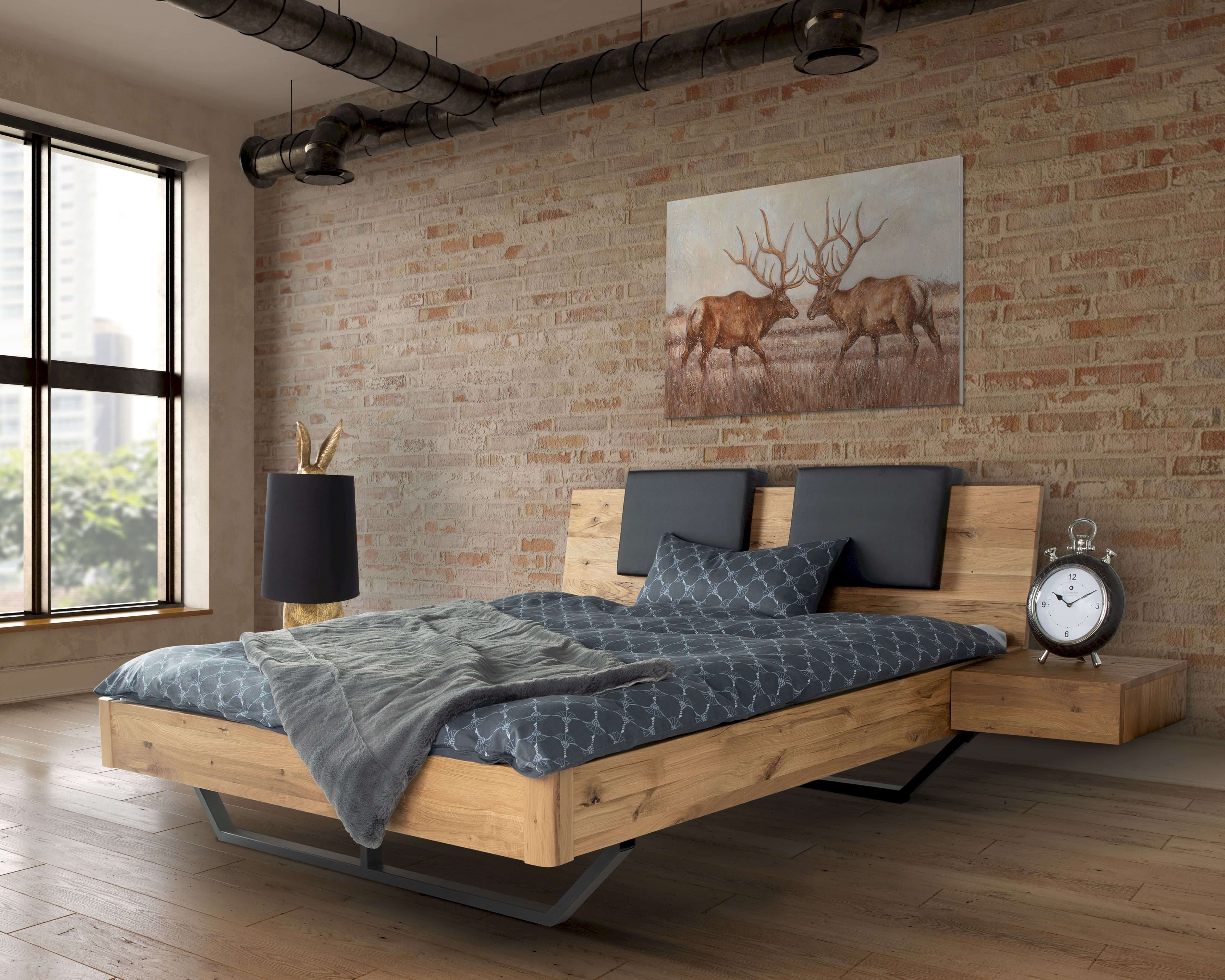 MassivHOLZ Massivholzbett »Dolce Vita II« Wildeiche günstig online kaufen