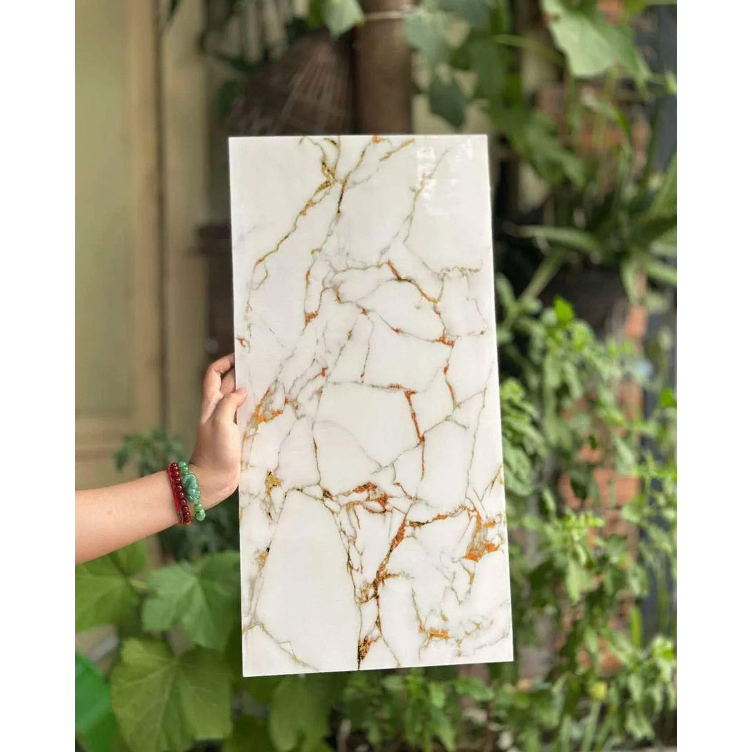 Jungengel Wandpaneel 10'er Set Marmor Weiß Gold Wandverkleidung Wandfliesen 30x60cm, 0,18 qm, (Set, 10-tlg., 10 Paneele pro Set – ausreichend für ca. 1,8 m² Wan – Bild 2 von 5