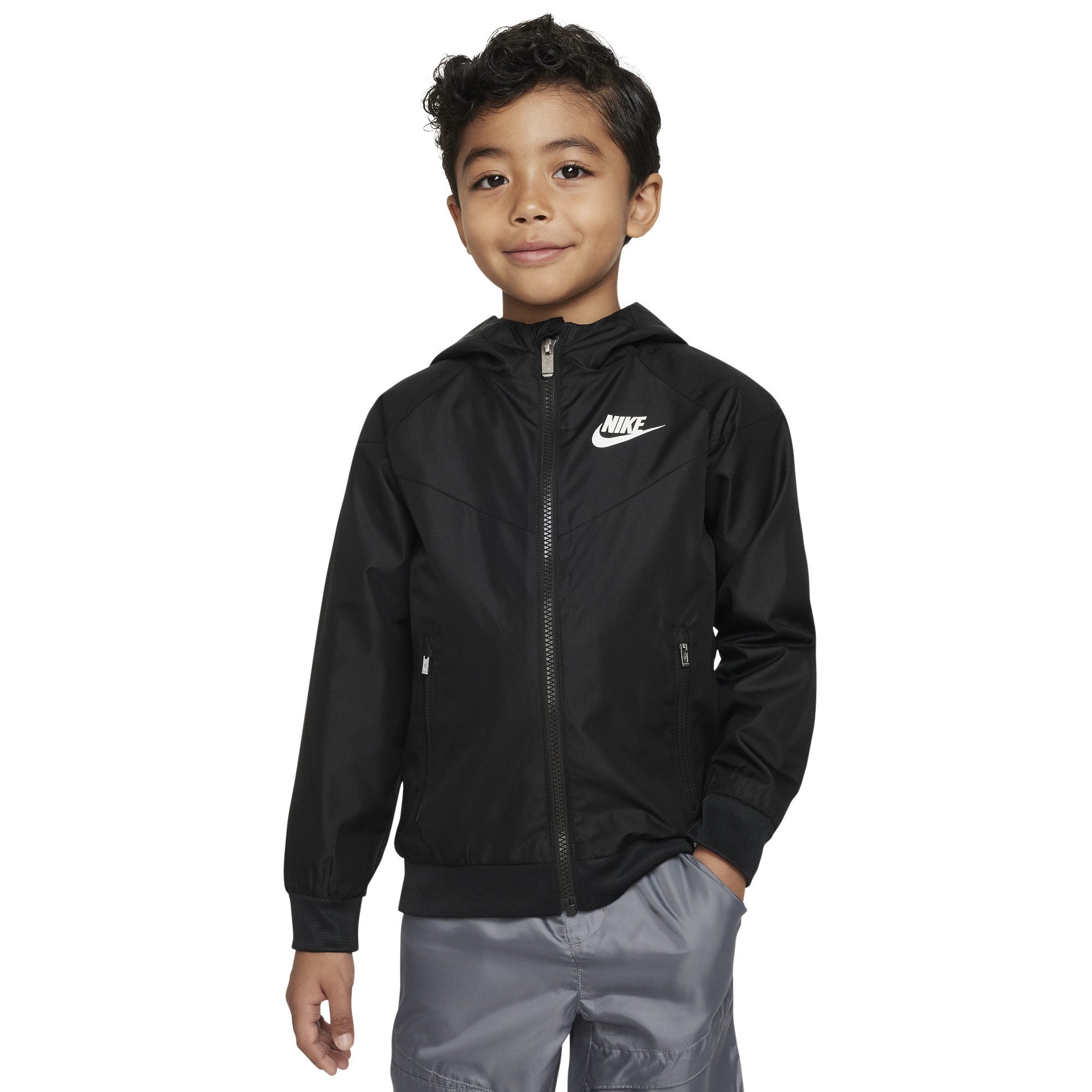 Black nike windbreaker kids sales