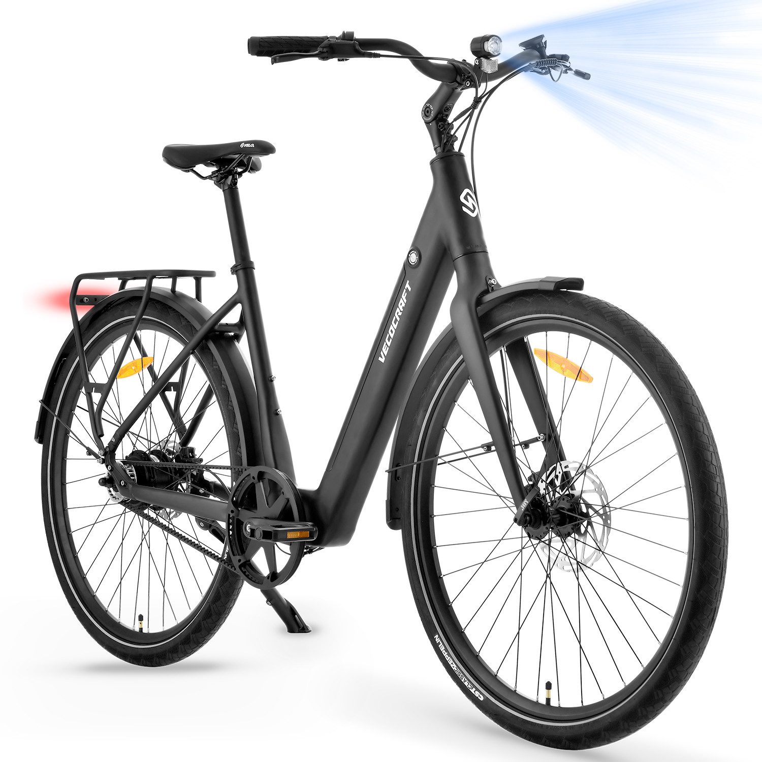 VECOCRAFT E-Bike Cityrad Pedelec Drehmomentsensor 36V 10.4AH Elektrofahrrad 45Nm LUNA NEO, 45Nm Heckmotor, 374,4 Wh, (hydraulische Scheibenbremsen, Gates Riemenantrieb, LCD-Display), E-Rennrad,Pedelec, ebike für Damen und Herren