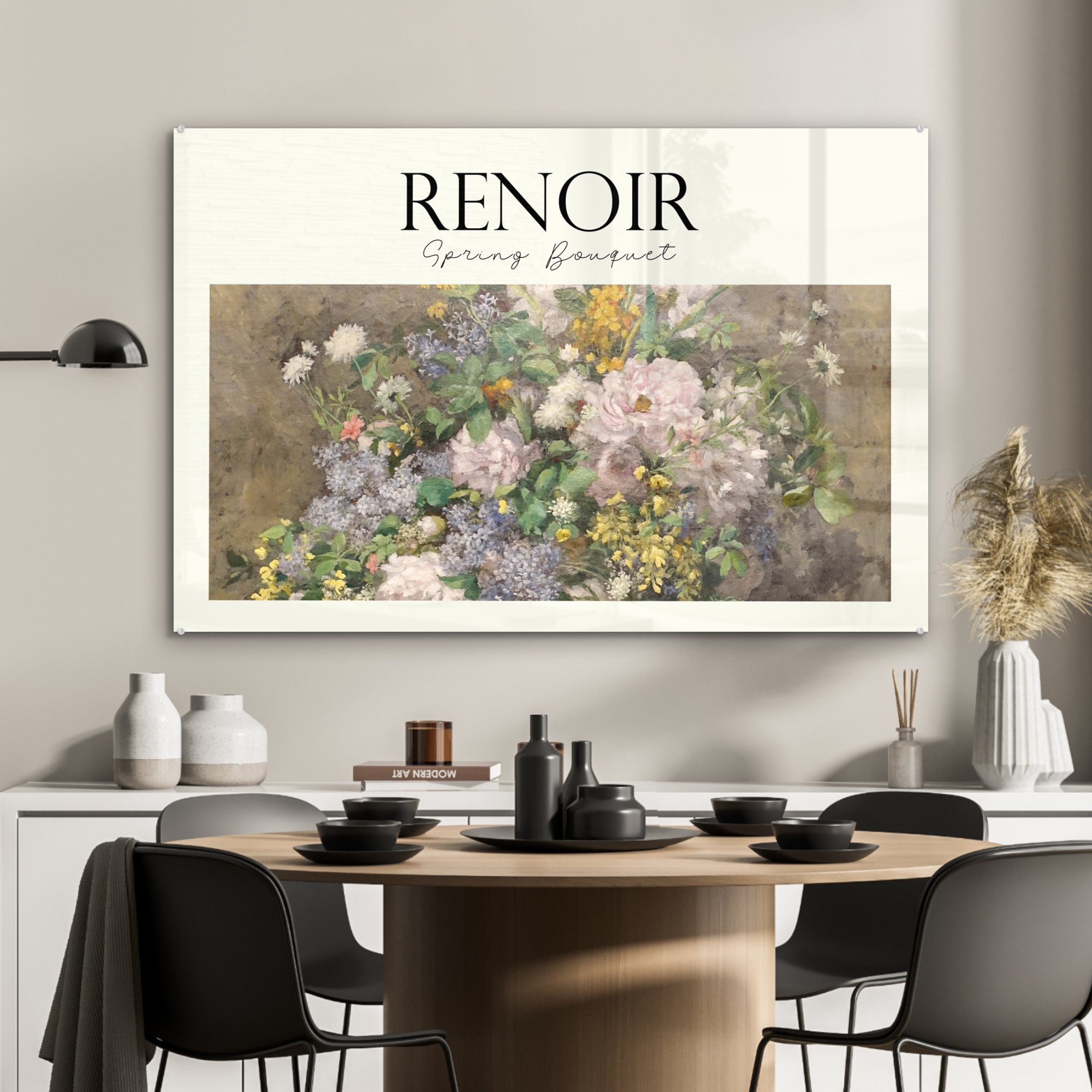 & - Acrylglasbild Acrylglasbilder St), - Renoir Gemälde (1 Wohnzimmer Blumen, MuchoWow Schlafzimmer