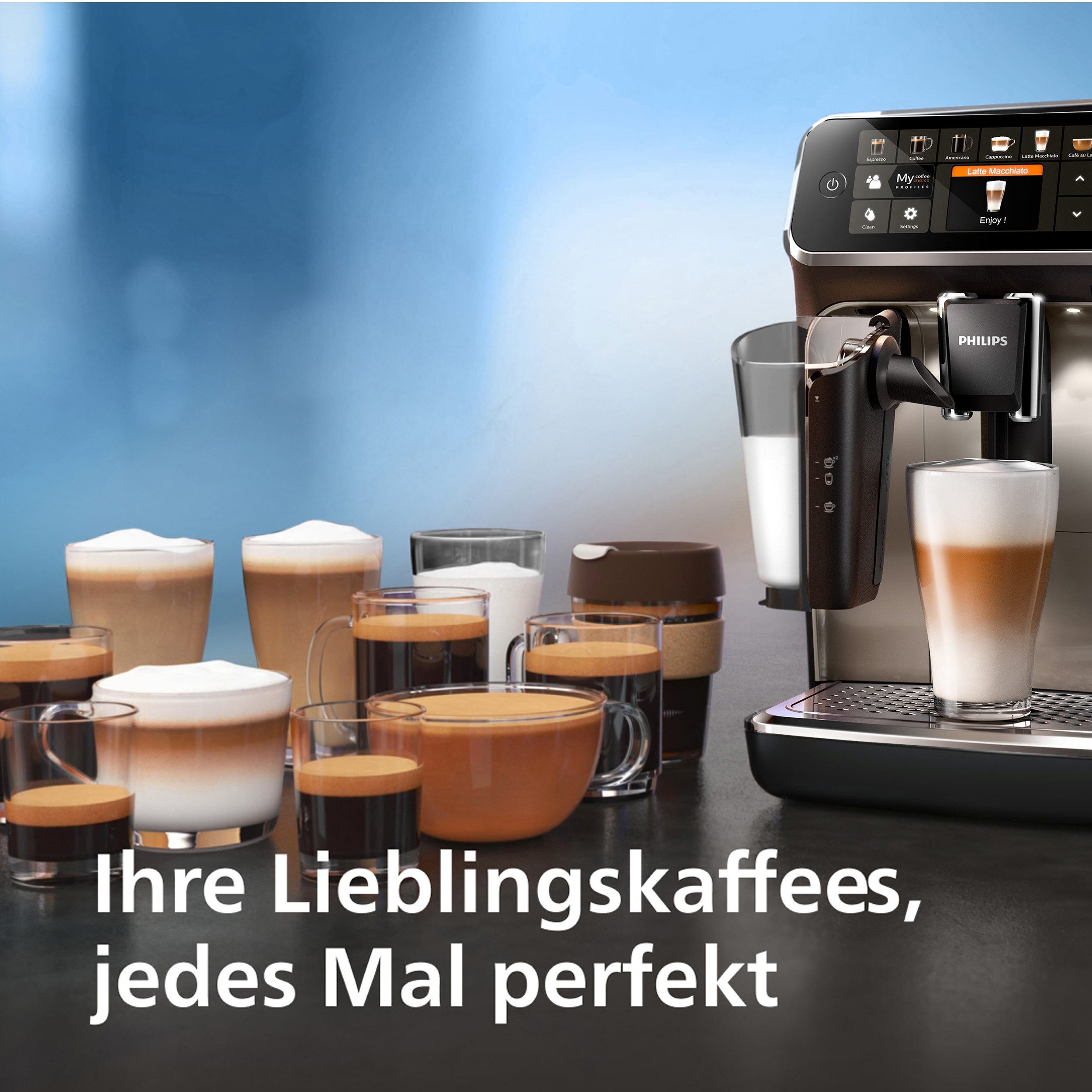 Philips Kaffeevollautomat EP5447/90 5400 Series, 12 Kaffeespezialitäten, LatteGo Milchsystem und 4 Benutzerprofilen – Bild 5 von 5