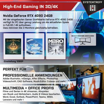 SYSTEMTREFF Gaming-PC (Intel Core i9 14900F, GeForce RTX 4090, 64 GB RAM, 2000 GB SSD, Wasserkühlung, Windows 11, WLAN)