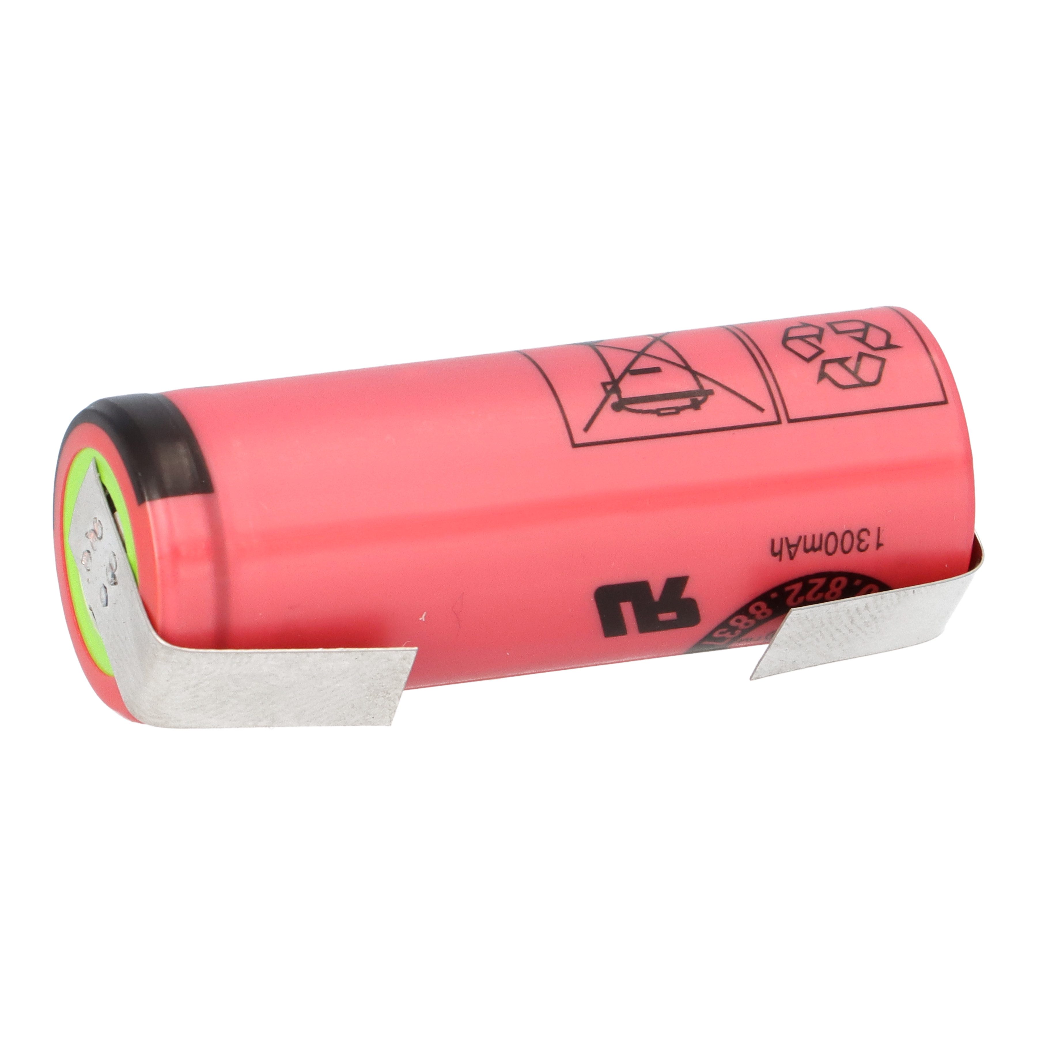Akkuman.de Sanyo UR18500Y 1300mAh Li-ion Akku mit U-Lötfahne Akku