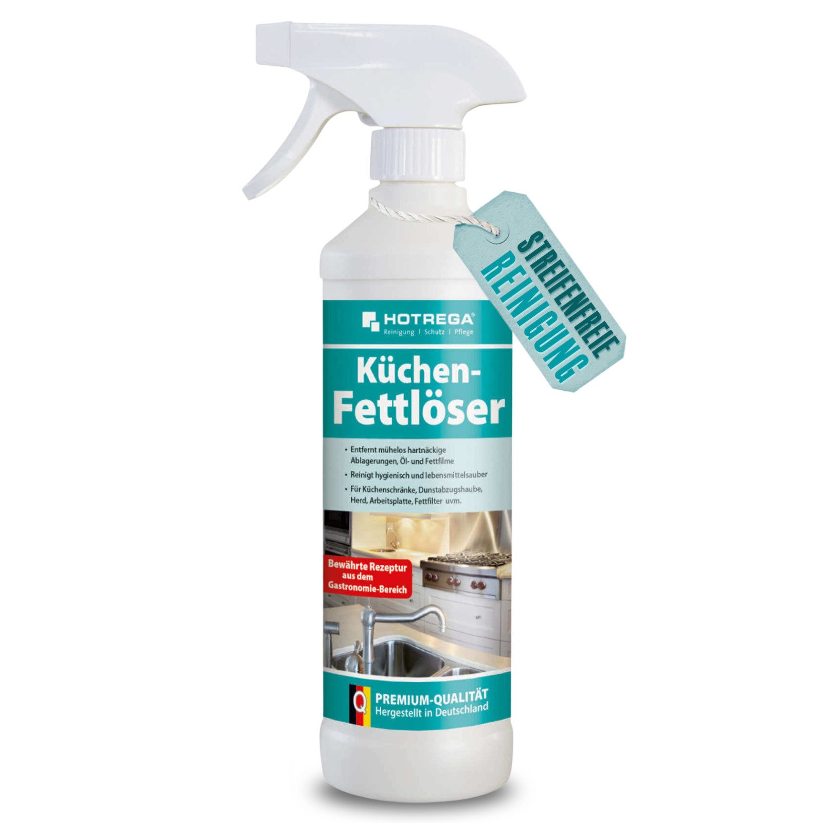 HOTREGA® Küchen Fettlöser Küchenreiniger Fettreiniger Fettentferner 500ml Küchenreiniger