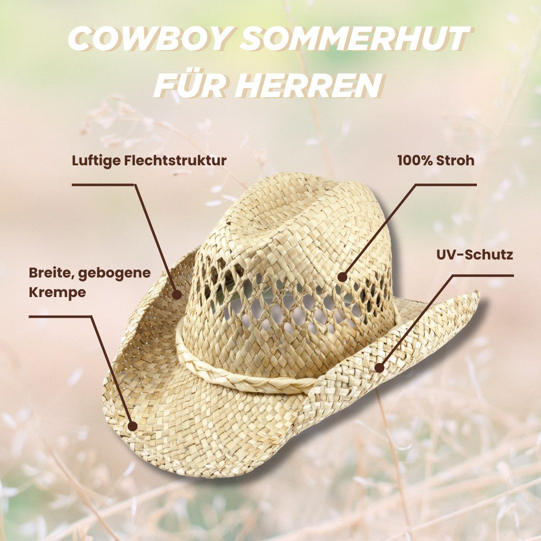 SCHEIBLER WORKWEAR Strohhut Strohhut Cowboy Modisches & lässiges Design, hervorragender UV-Schutz