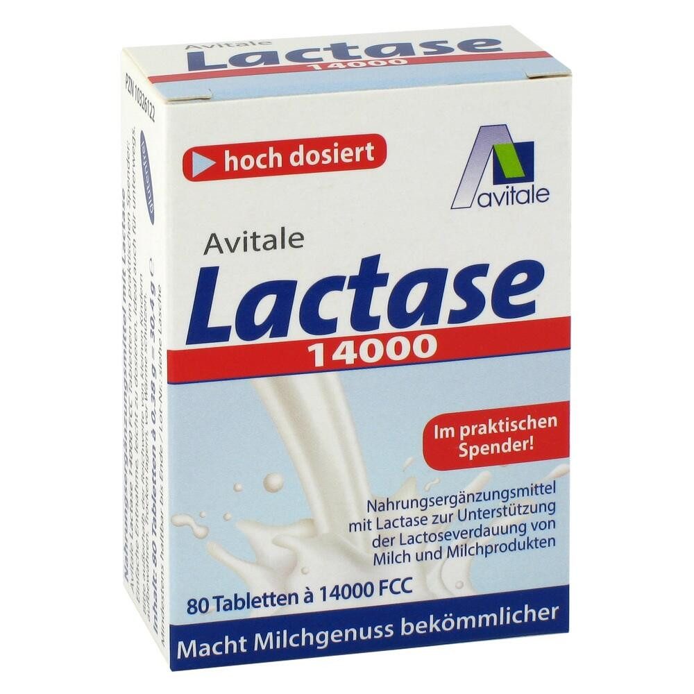 Avitale GmbH LACTASE 14.000 FCC Tabletten im Spender Tabletten, 80 St.