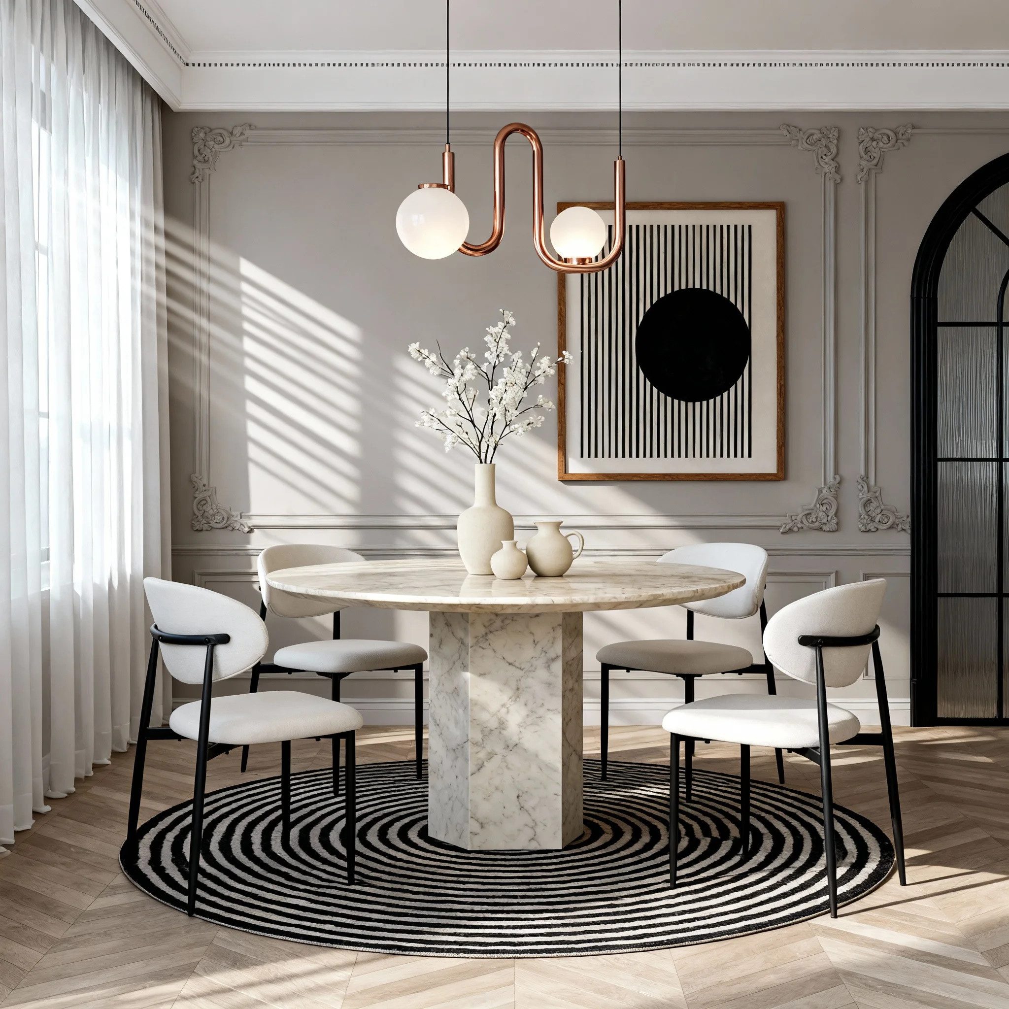 VECHOO Esszimmerstuhl 4er-Set Polsterstühle Oakley, Metallgestell (4 St), Küchenstuhl, Wohnzimmerstuhl 48x54,5x79cm