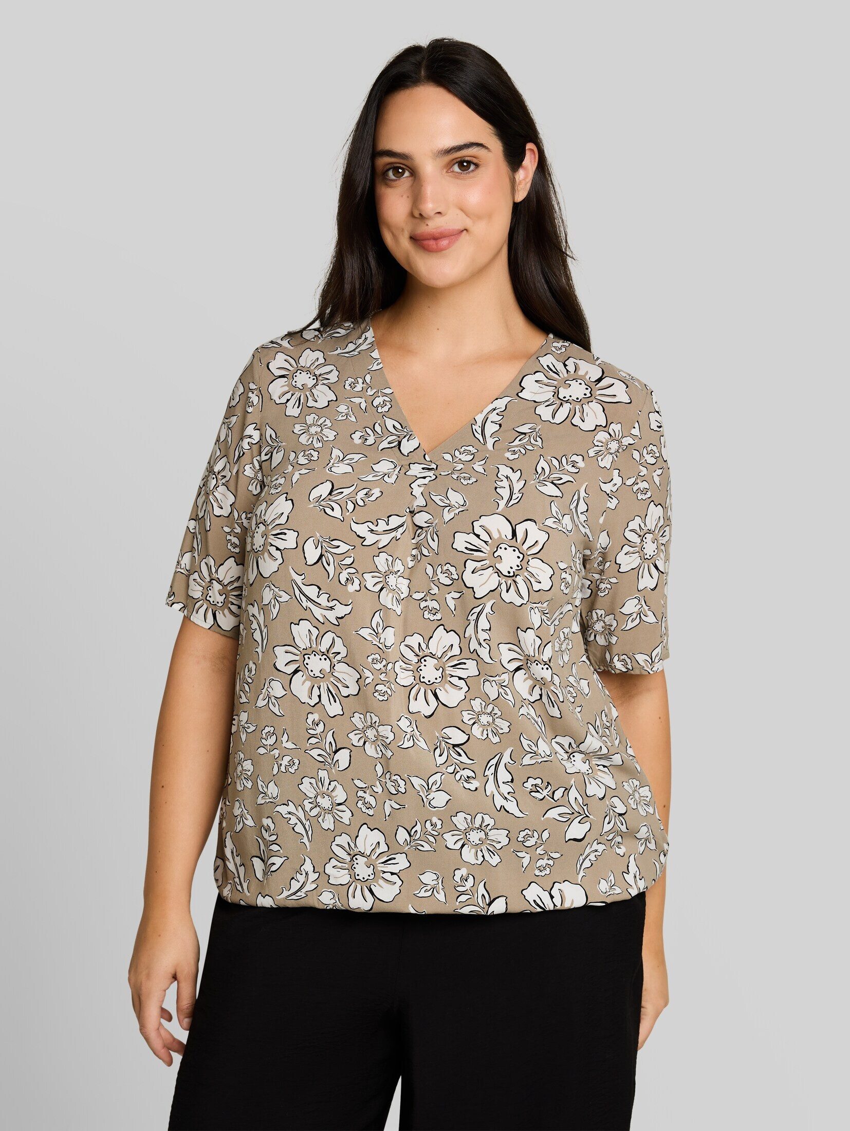 TOM TAILOR PLUS Kurzarmbluse Blusen & Shirts Plus Size - Bluse aus Viskose