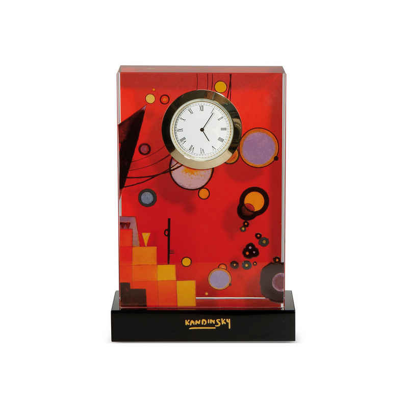Goebel Tischuhr Uhr Standuhr Wassily Kandinsky - Schweres rot, Kristallglas 15.50cm