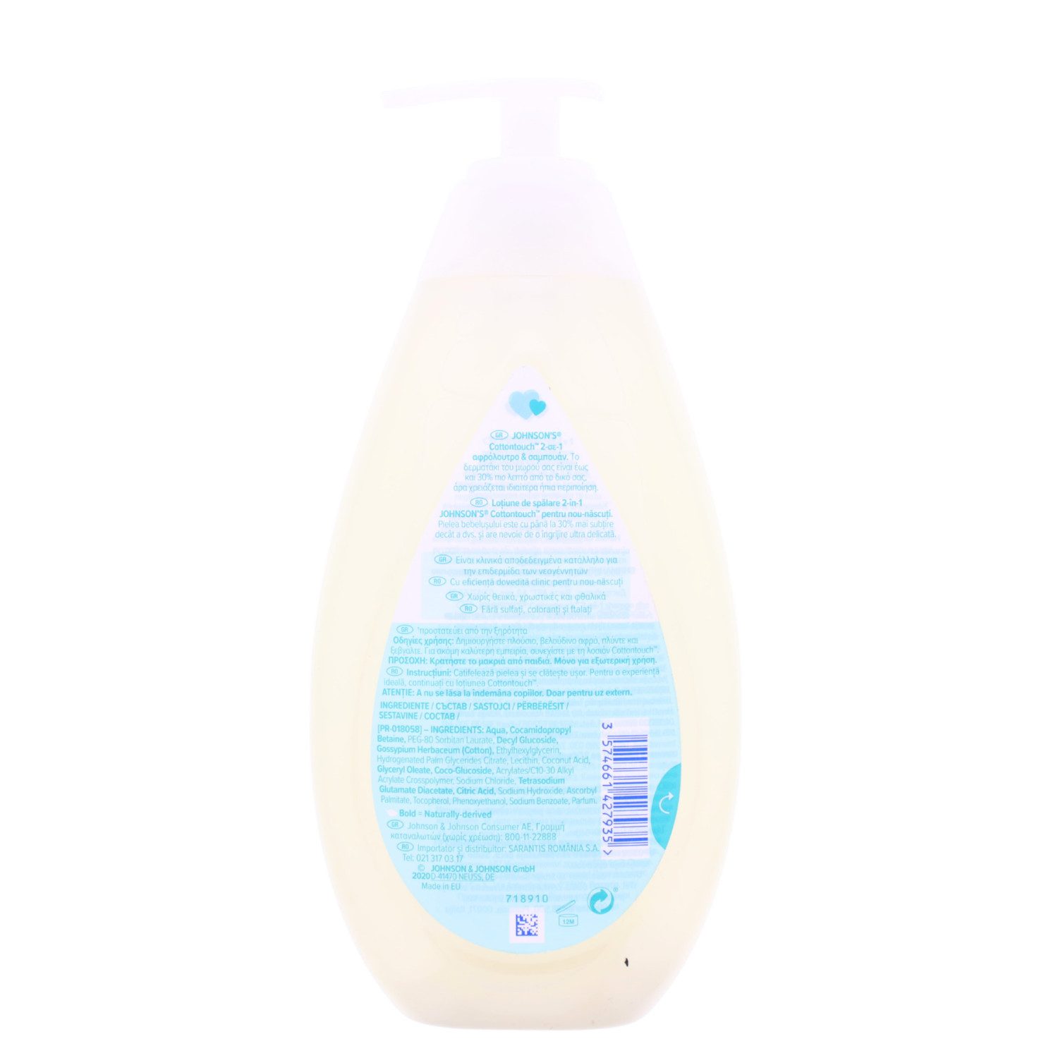 Johnson & Johnson Badeschaum Johnson´s 2in1 Bad & Shampoo Cotton Touch 500ml Babybad Badeschaum
