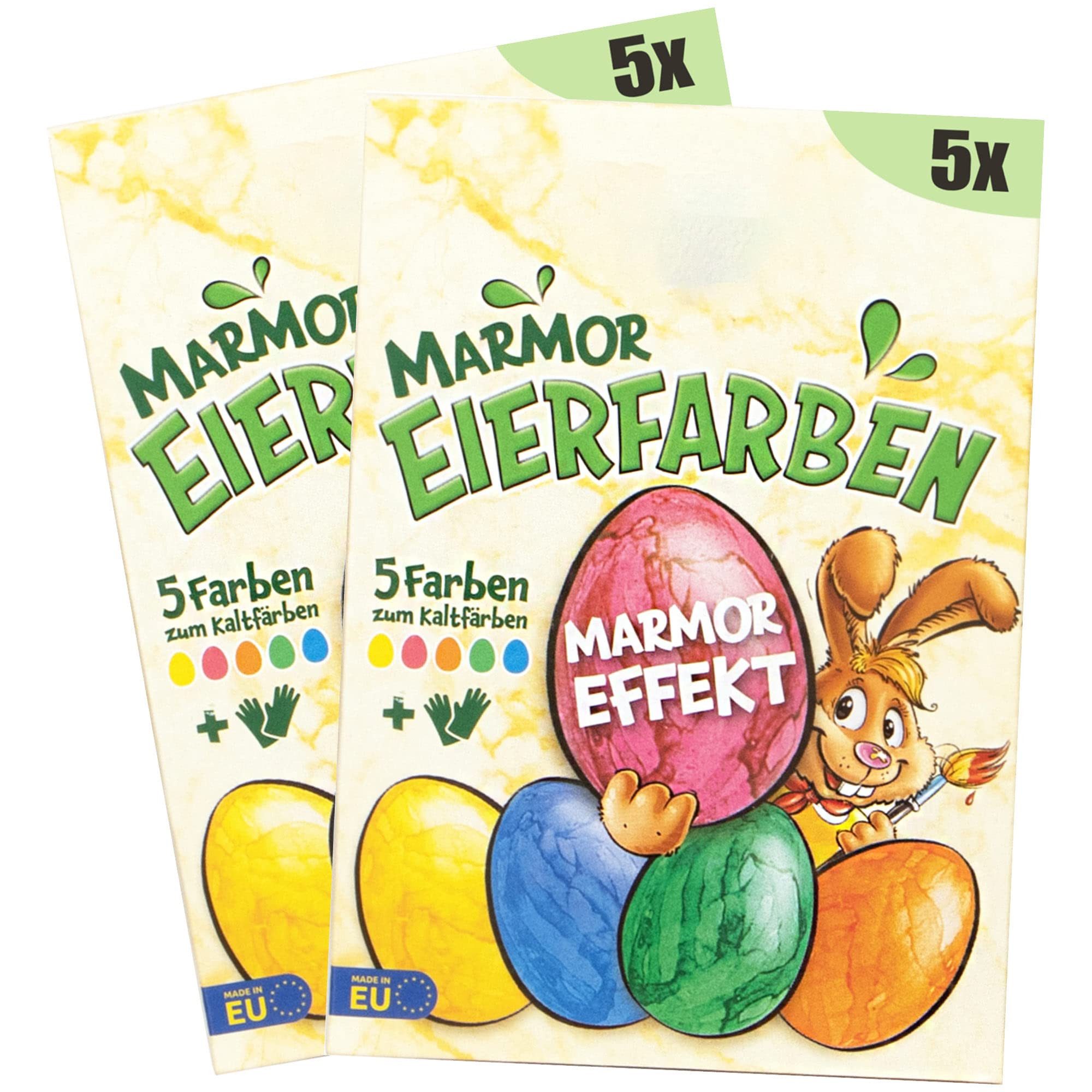 com-four Eierfarbe Eierfarben Marmoreffekt, flüssige Eierfarben für weiße und braune Eier