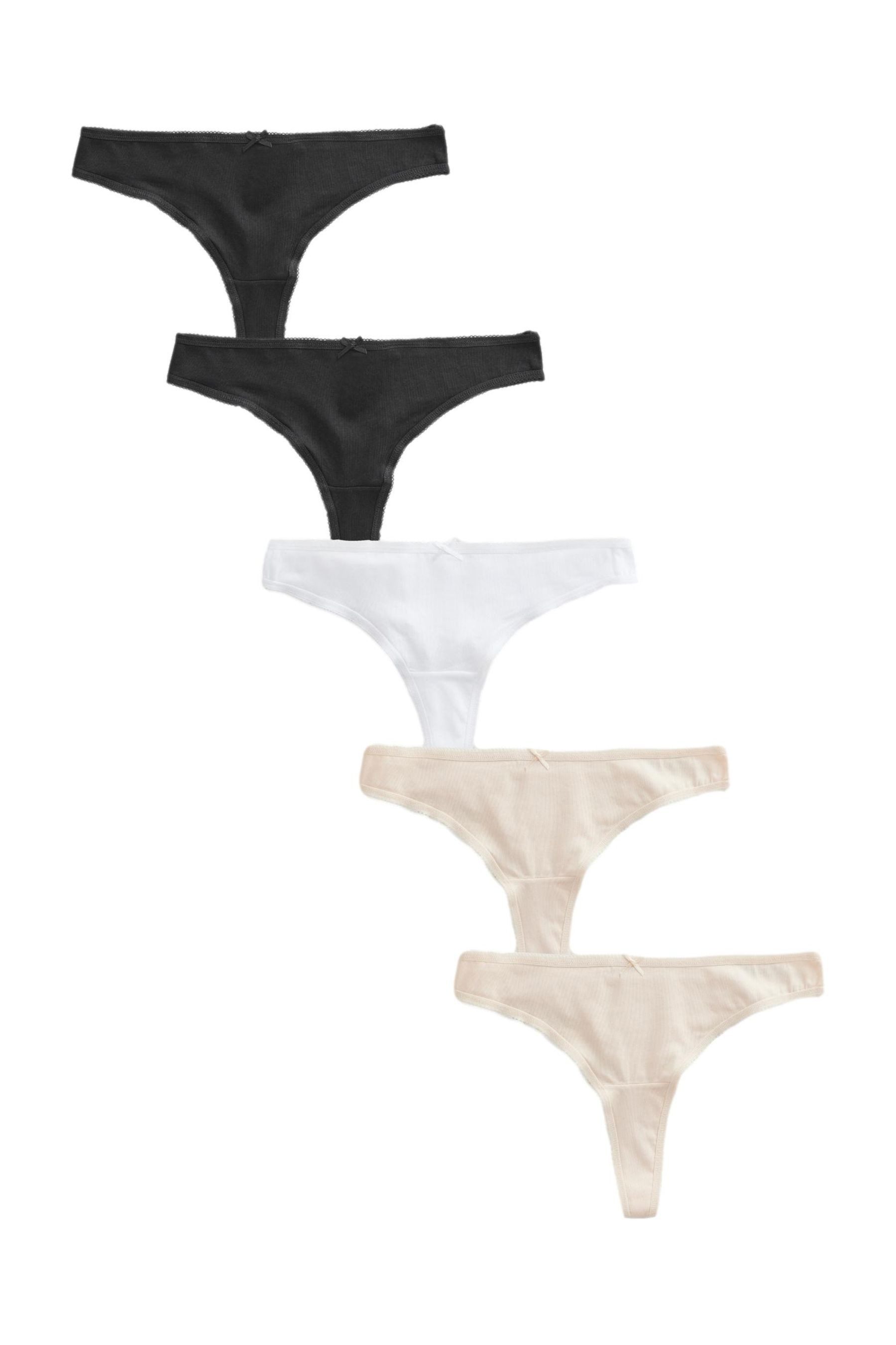 String Slips im 5er-Pack, Tanga