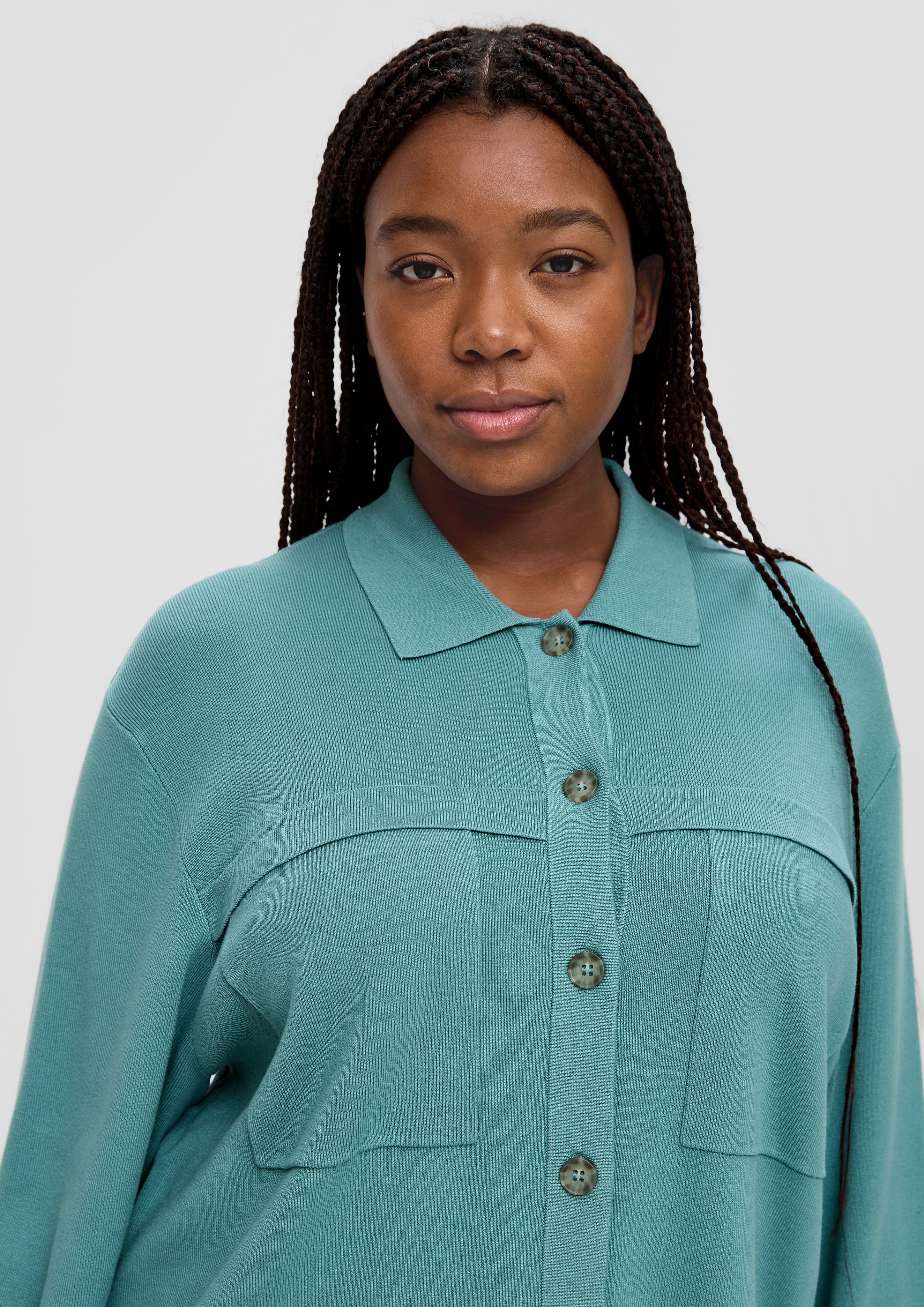 TRIANGLE Poncho Overshirt mit aufgesetzten Taschen günstig online kaufen