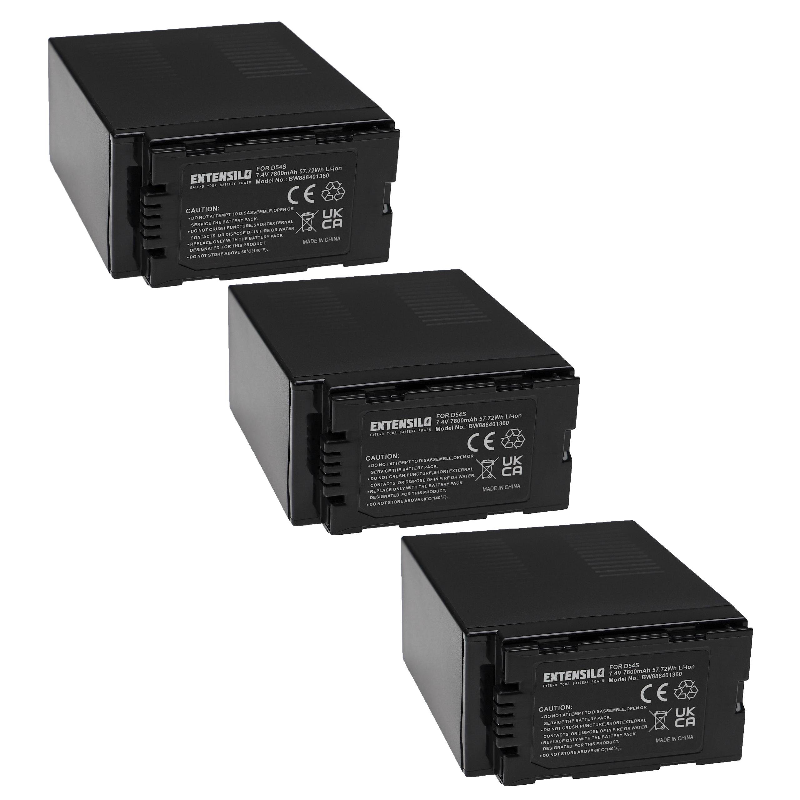 Extensilo kompatibel mit Panasonic NV-MX500EN, NV-MX8, NV-MX7 Kamera-Akku Li-Ion 7800 mAh (7,4 V) | Akkus und PowerBanks