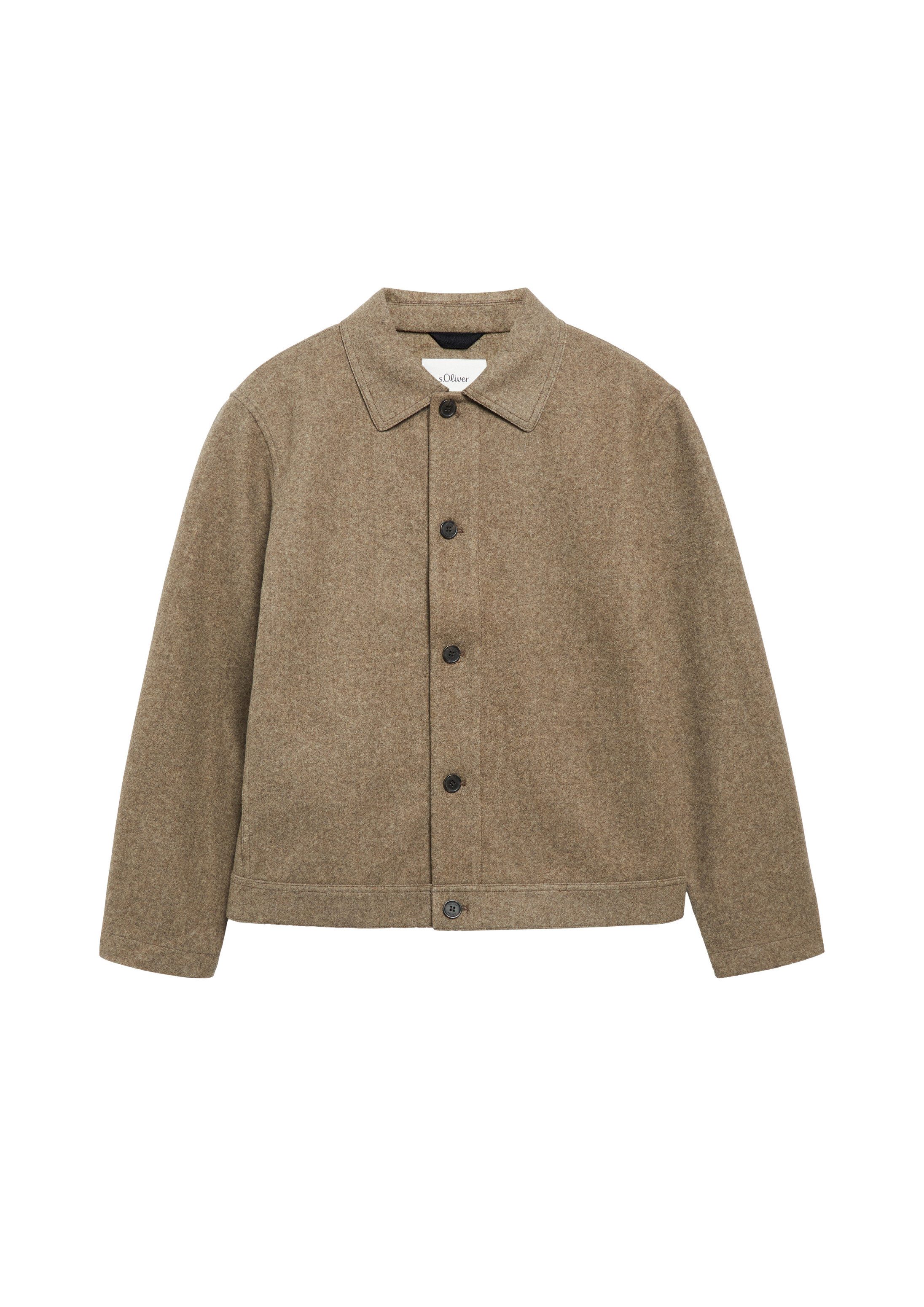 s.Oliver Funktionsjacke Outdoor-Jacke Jacke in Wolloptik mit Eingrifftaschen