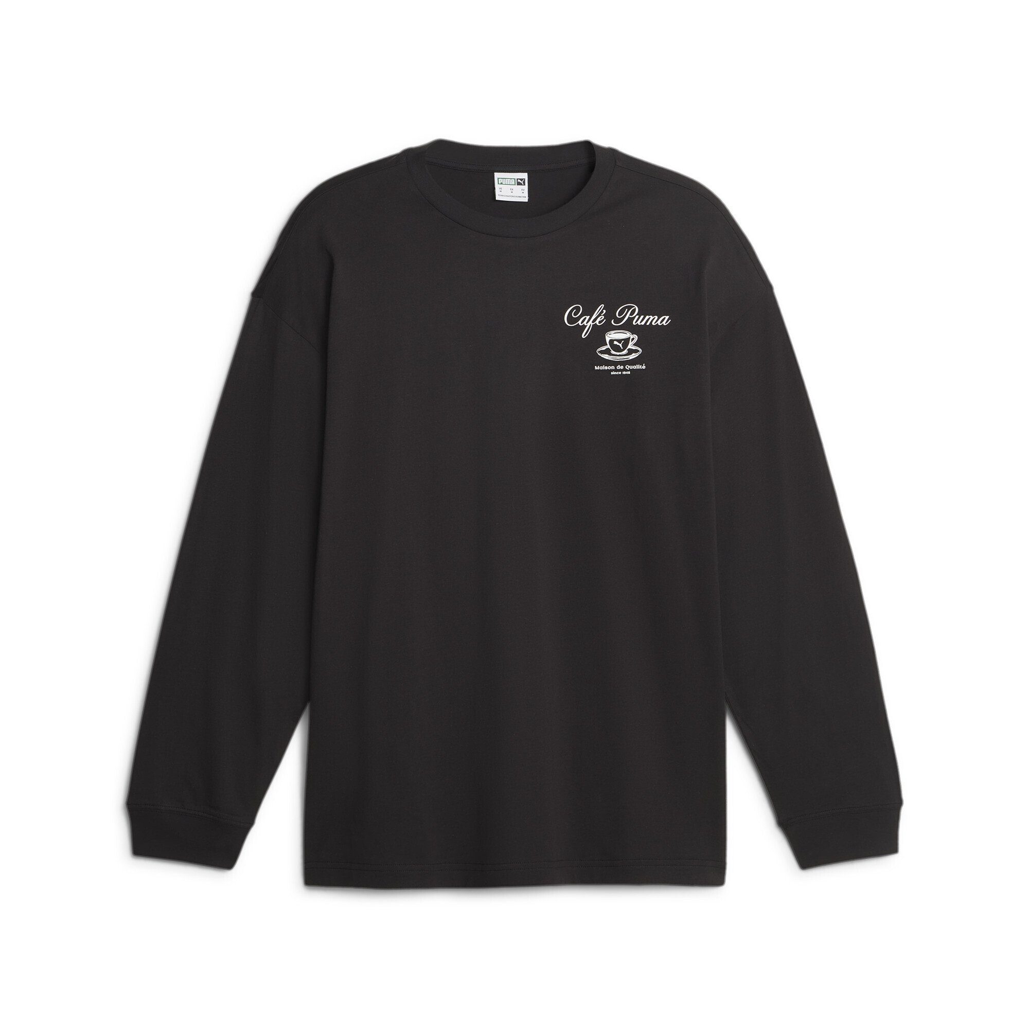 PUMA T-Shirt CLASSICS CAFE PUMA Langarmshirt Herren Black | Sport-T-Shirts