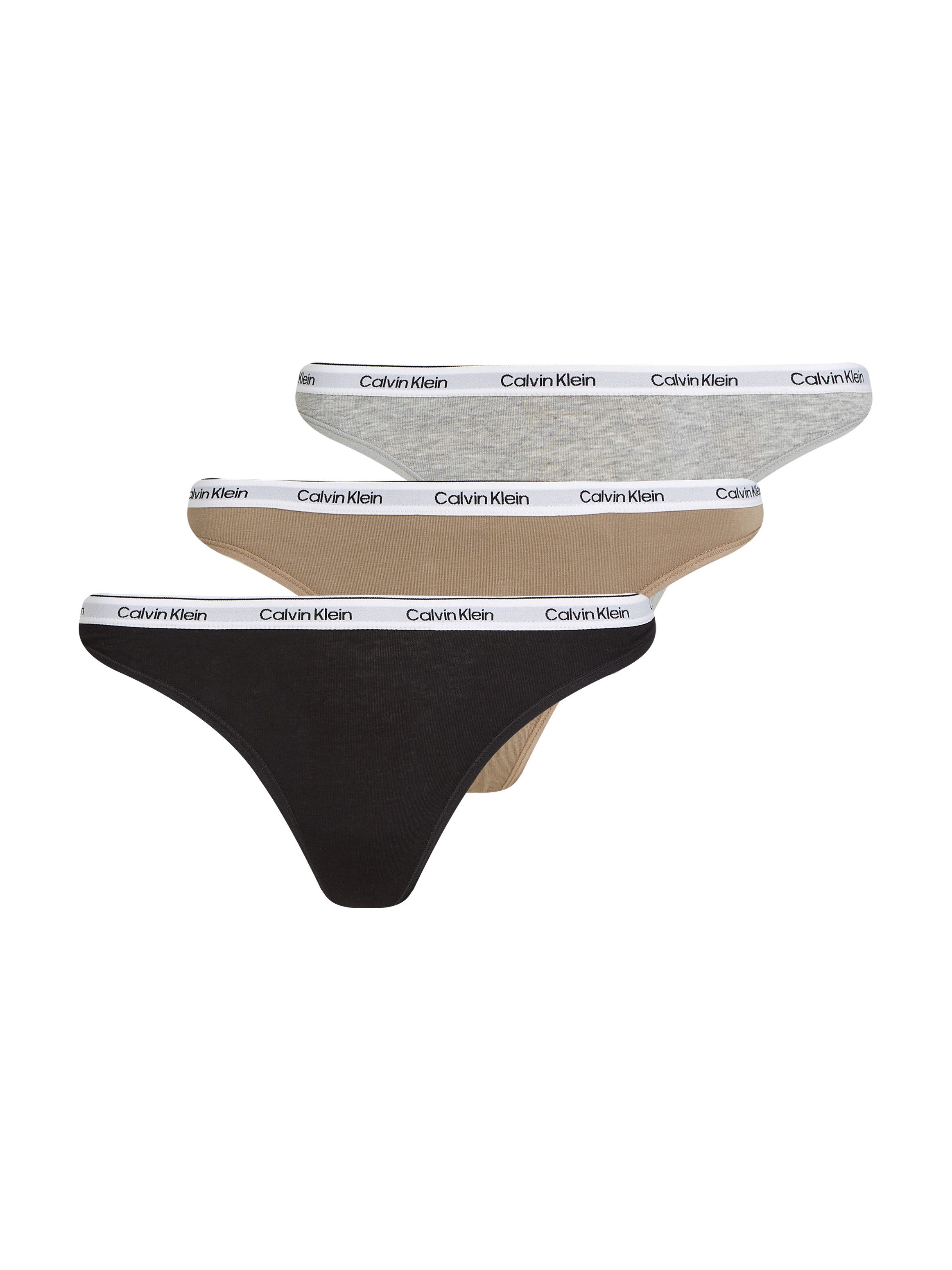 Calvin Klein Underwear Tanga 3 PACK THONG (LOW-RISE) (3-St) String low waist mit Logobund