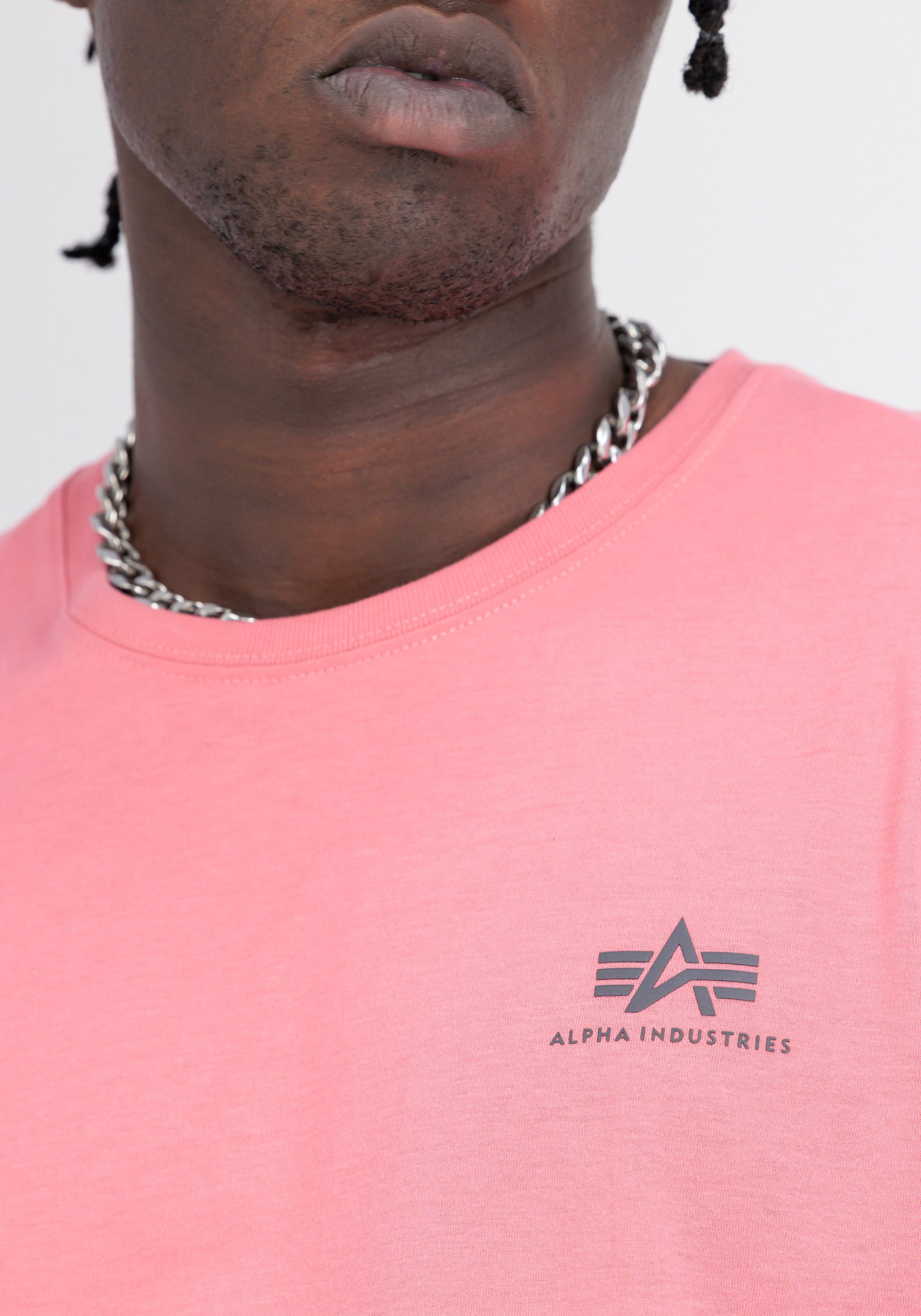 Alpha Industries T-Shirt Backprint - Industries coral T Alpha red Men T-Shirts