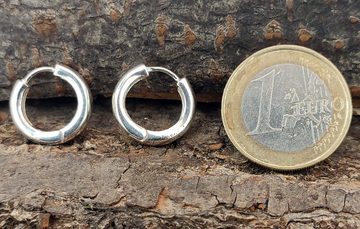 Kiss of Leather Ohrring-Set Klappcreole 16mm 925 Silber Kreolen Ohrringe Ohr Paarpreis