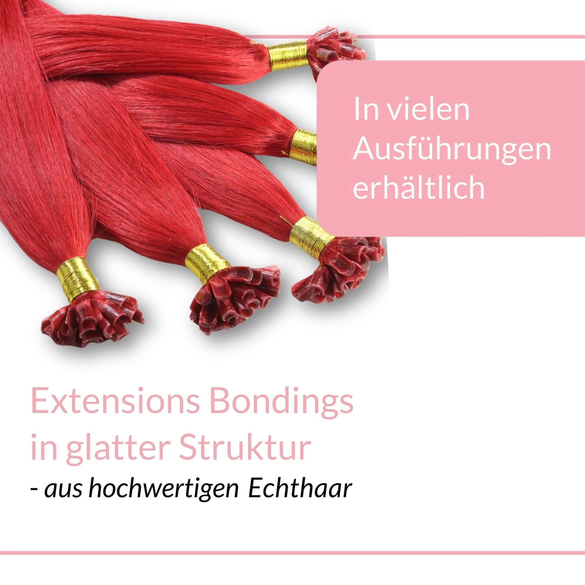 hair2heart Echthaar-Extension Bonding Extensions - glatt #0/44 Rot-Intensiv 0.5g 30cm