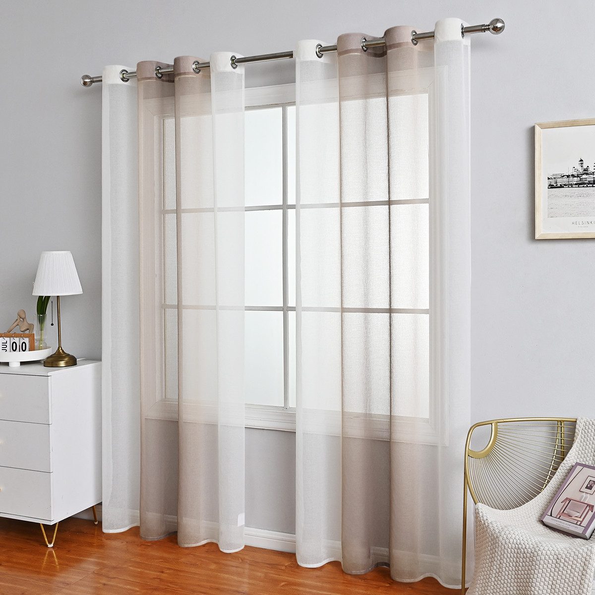 BYSURE Gardine, Ösen (2 St), halbtransparent, günstig online kaufen