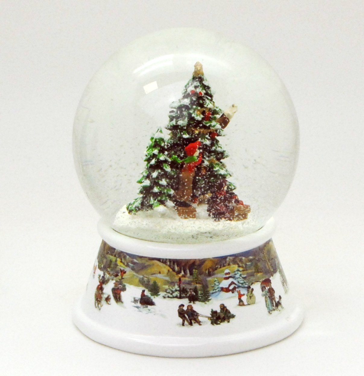 Schneelandschaft Geschenke mit 10cm Weihnachtsbaum Schneekugel schmücken MINIUM-Collection Spieluhr
