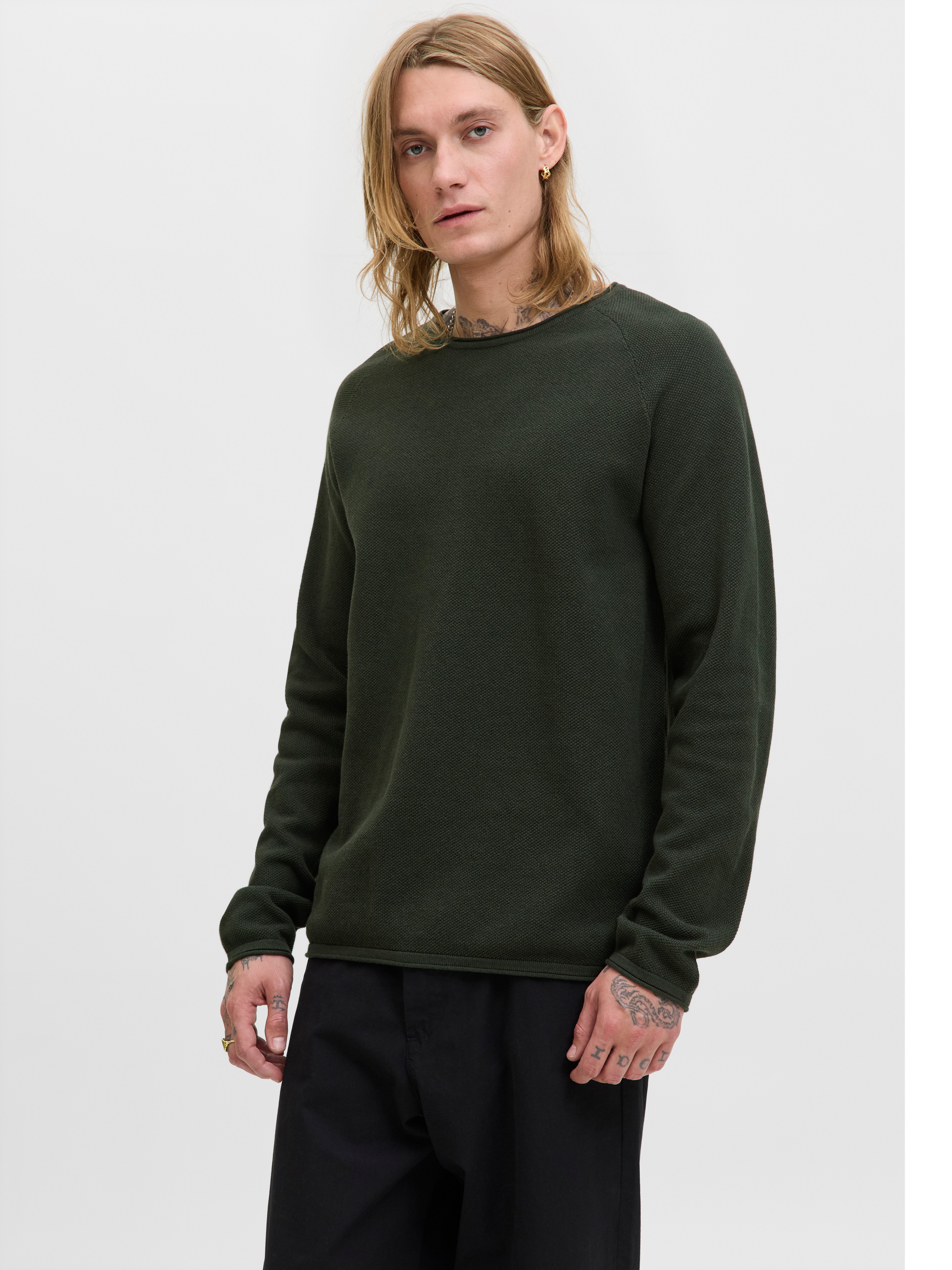 Jack & Jones Rundhalspullover JJEHILL KNIT CREW NECK NOOS mit Strukturstric günstig online kaufen