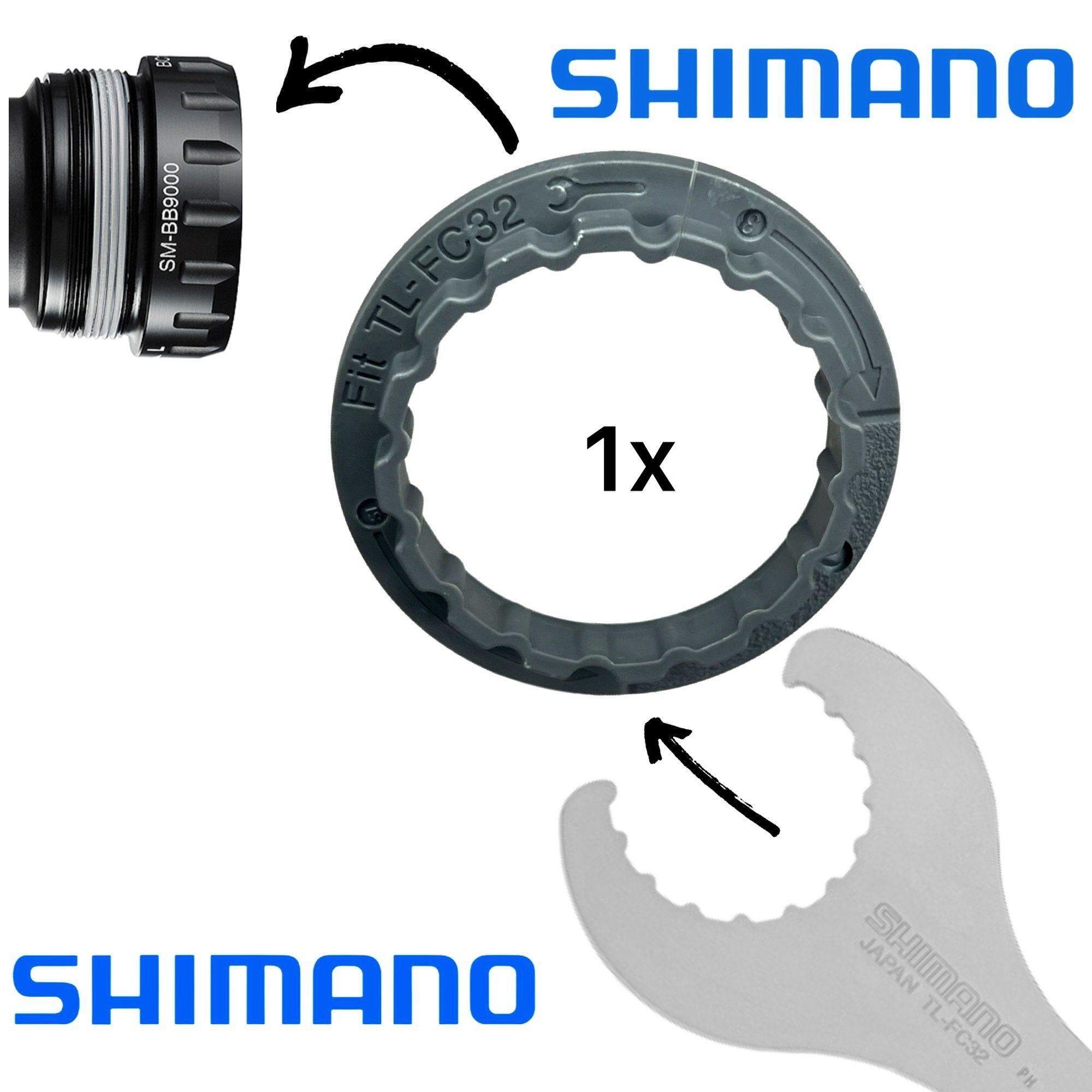 Shimano Fahrrad-Montageständer Shimano SM-BB9000/BB93 TL-FC24 für Montage-Werkzeug Adapter Innenlager