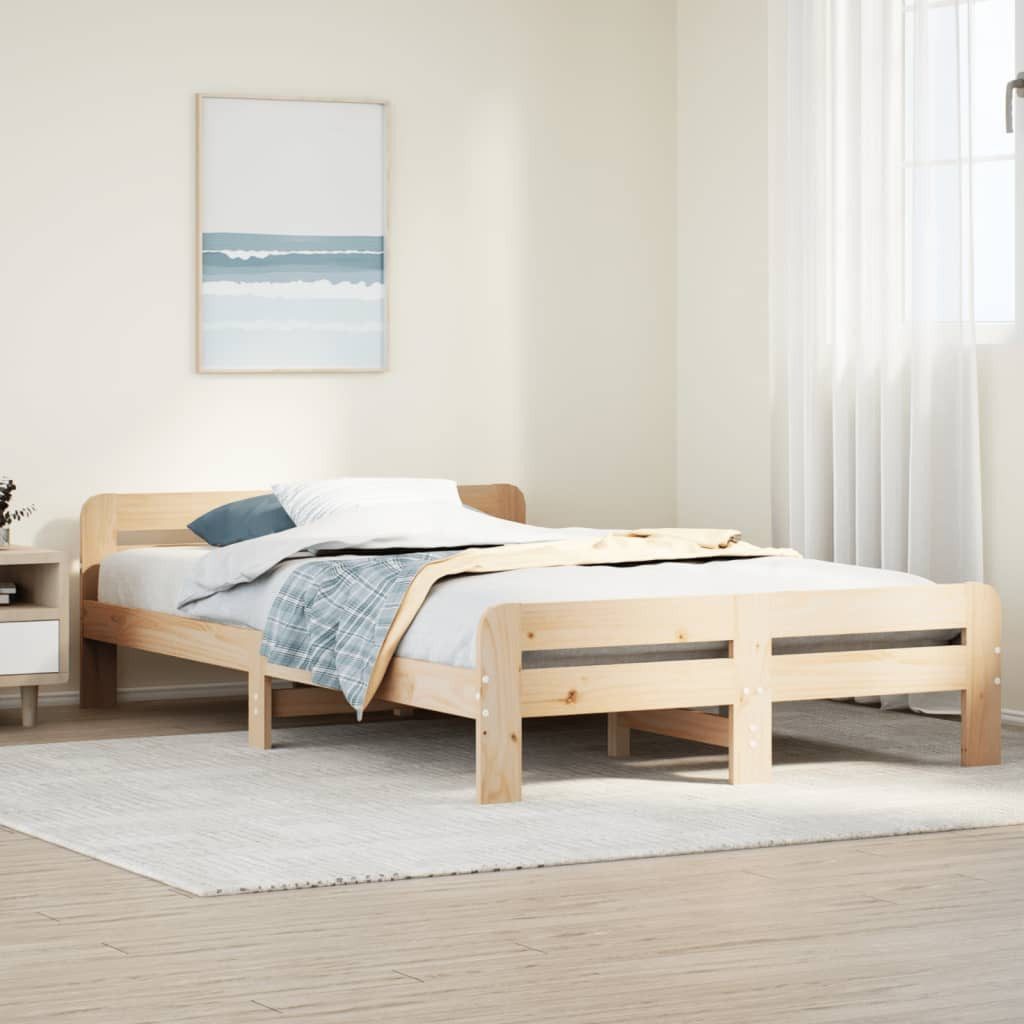 vidaXL Bett, Massivholzbett ohne Matratze 135x190 cm Kiefernholz günstig online kaufen