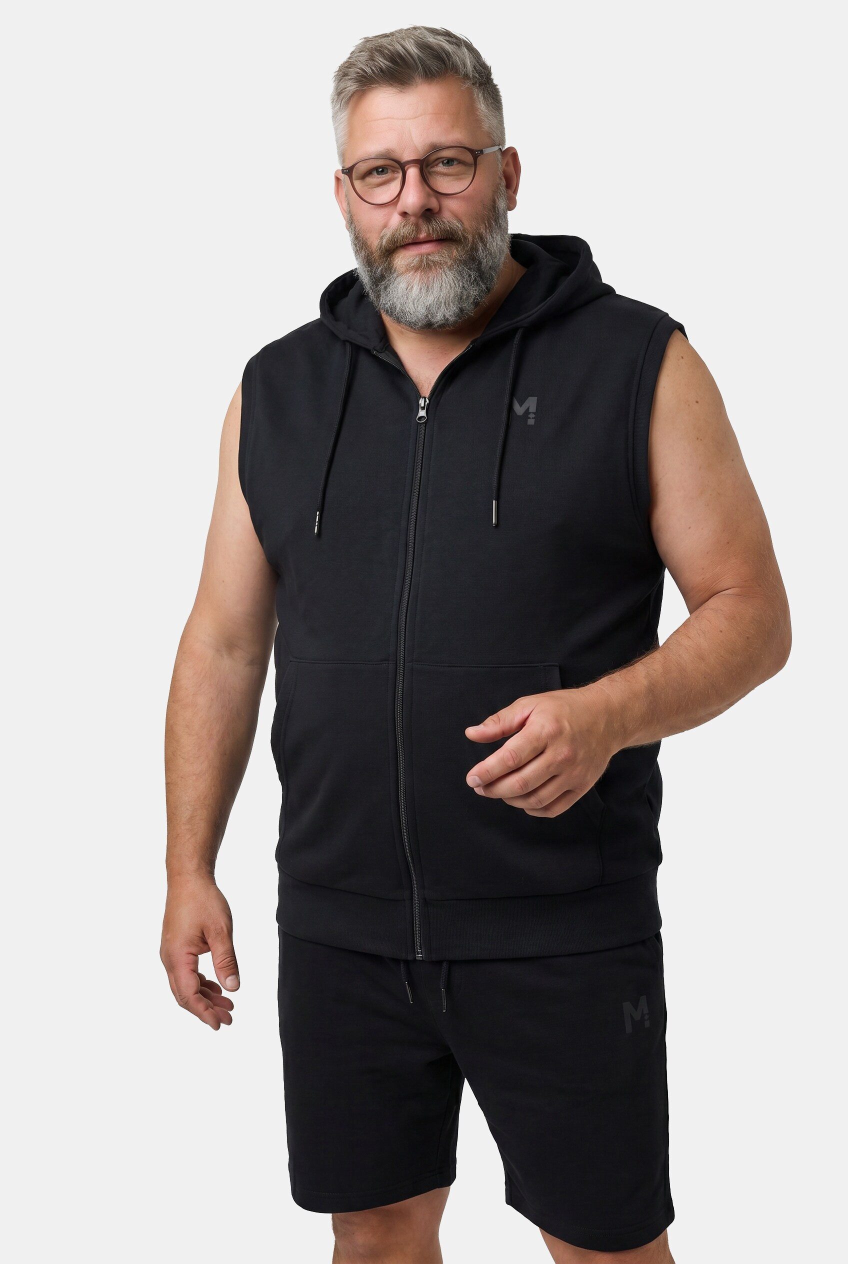 Men Plus Fleecejacke Sweatweste Kapuze Kängurutasche bis 8 XL