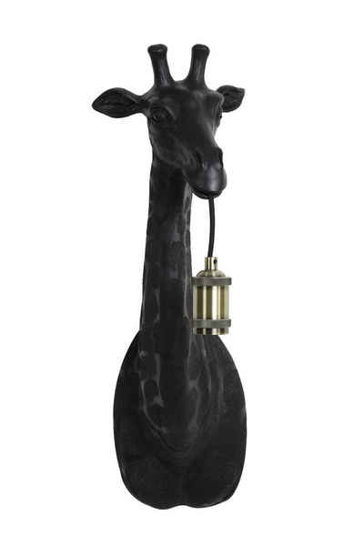 Light & Living Wandleuchte Wandlampe Giraffe Tier Lampe 61 cm, ohne Leuchtmittel, Wandleuchte, Schwarz