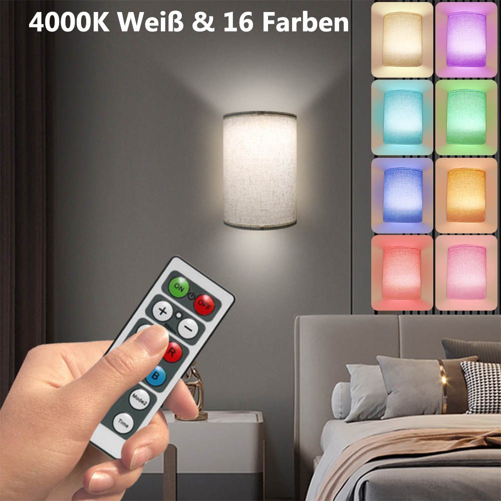 Jibenhome LED Wandleuchte 2 Stück RGBW Akku Wandlampe & Fernbedienung, Magn günstig online kaufen