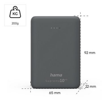 Hama Powerbank 20000mAh, 3 Ausgänge: 1x USB-C, 2x USB-A, mit Ladekabel Powerbank 20000 mAh (3,7 V)