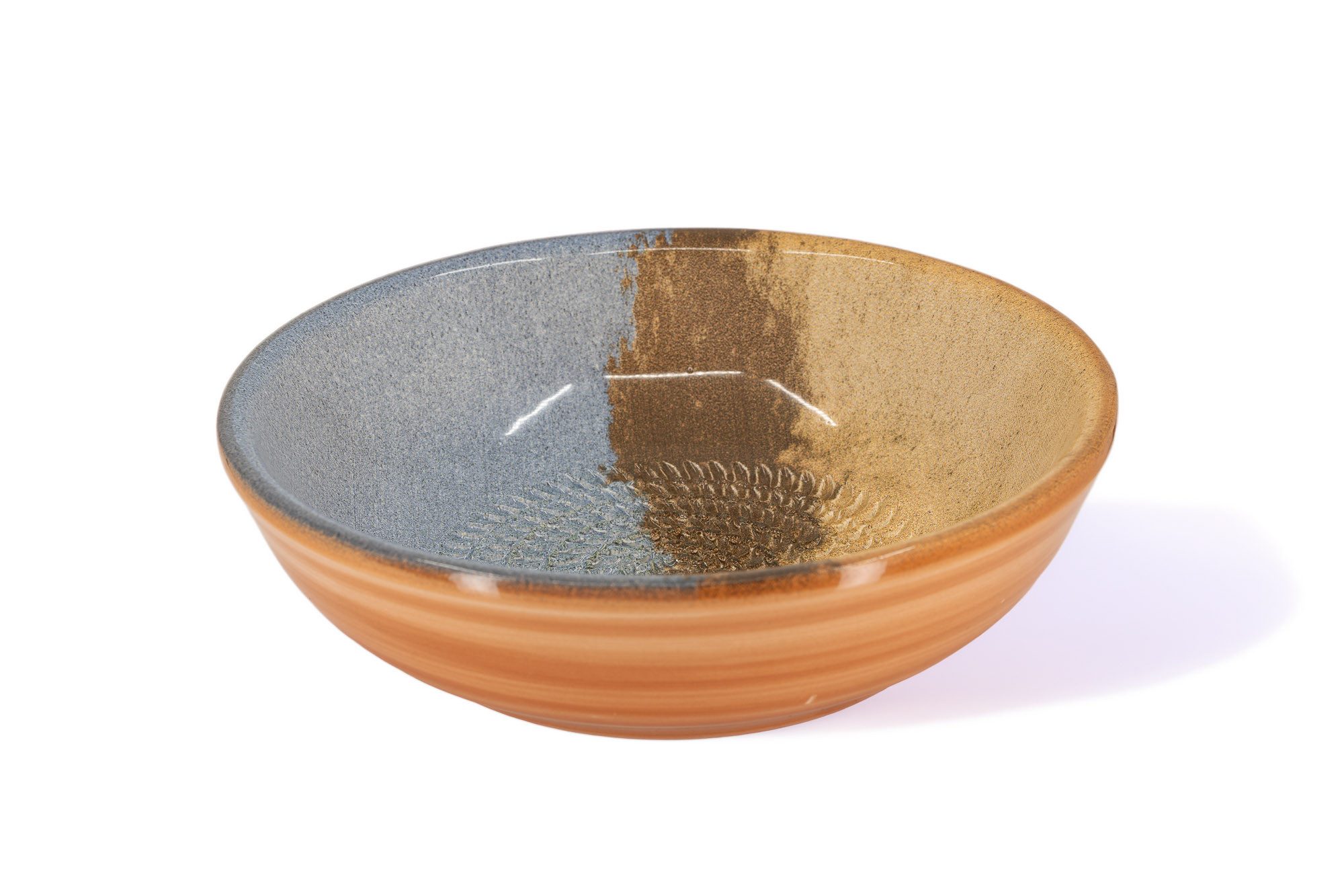 Kaladia Multireibe Keramik Reibeschüssel in Braun/Blau - ∅ 17 cm - spülmaschinengeeignet, Keramik, einfaches Zerkleinern von Zutaten - handbemalt - Made in Spain