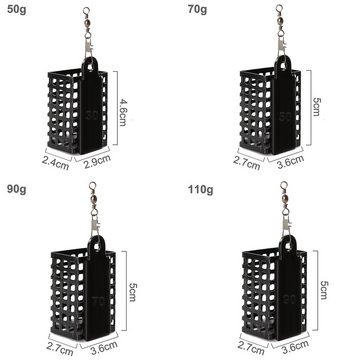 Croch Angelhakenbinder Futterkorb Feeder, Futterkorb Feeder zum Angeln Metallkäfig mit Gewichte und Wirbel Snap