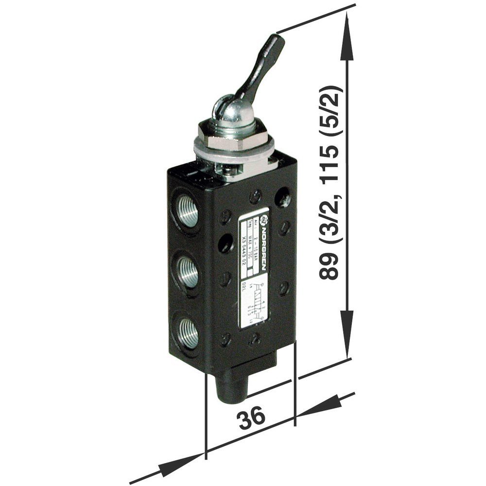Druckluftgeräte-Set IMI NORGREN Mechanischbetätigtes Pneumatik-Ventil 03040302 Gehäusema
