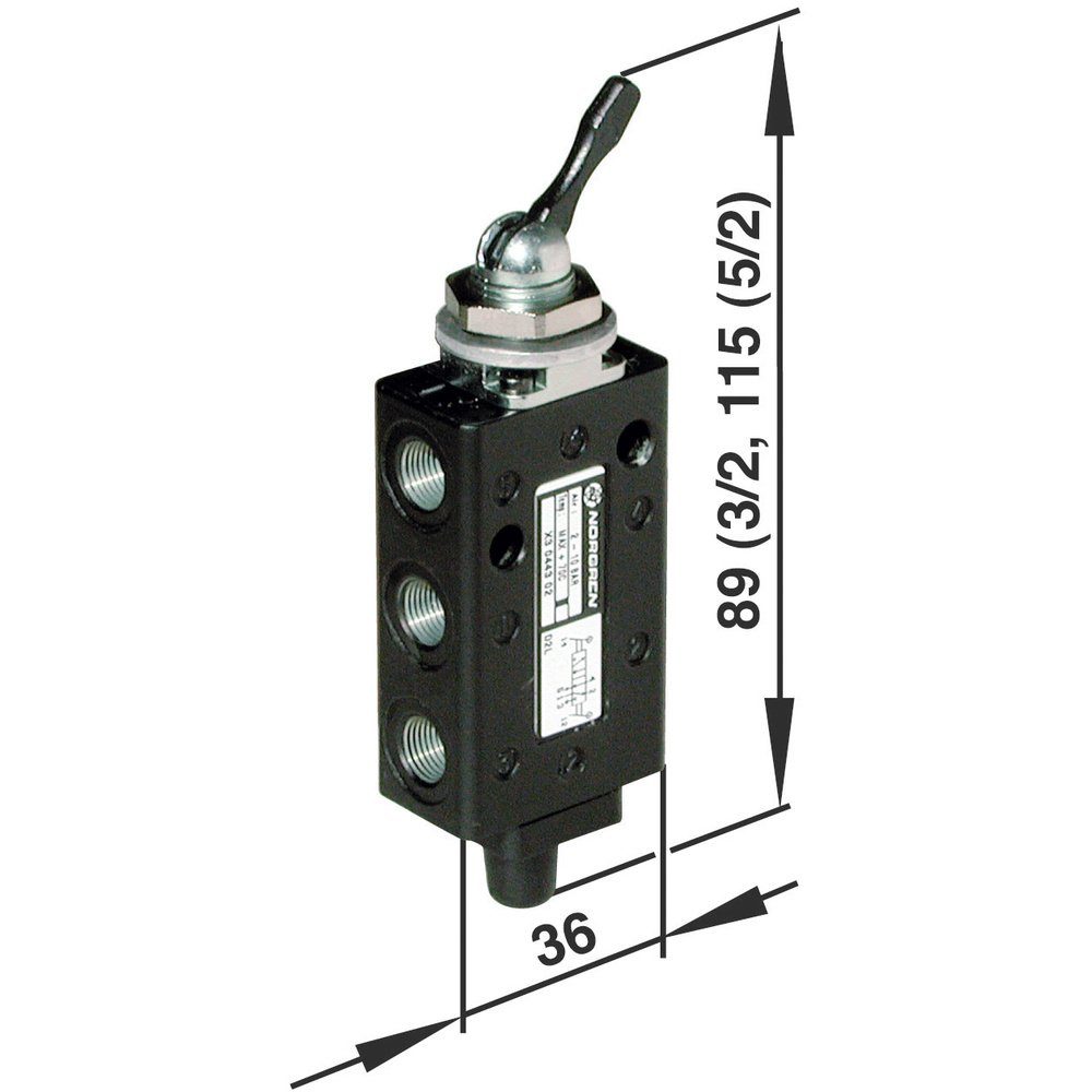 Pneumatik-Ventil Mechanischbetätigtes Gehäusemateri Druckluftgeräte-Set Norgren 03040302 Norgren