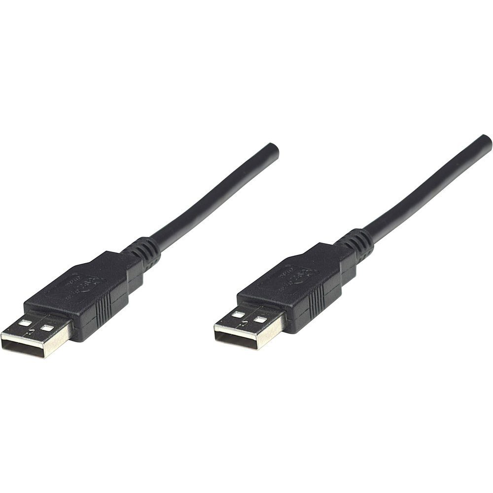 Manhattan USB-Kabel USB 2.0 USB-A Stecker, USB-A Stecker 1.80 m Schwar USB-Kabel