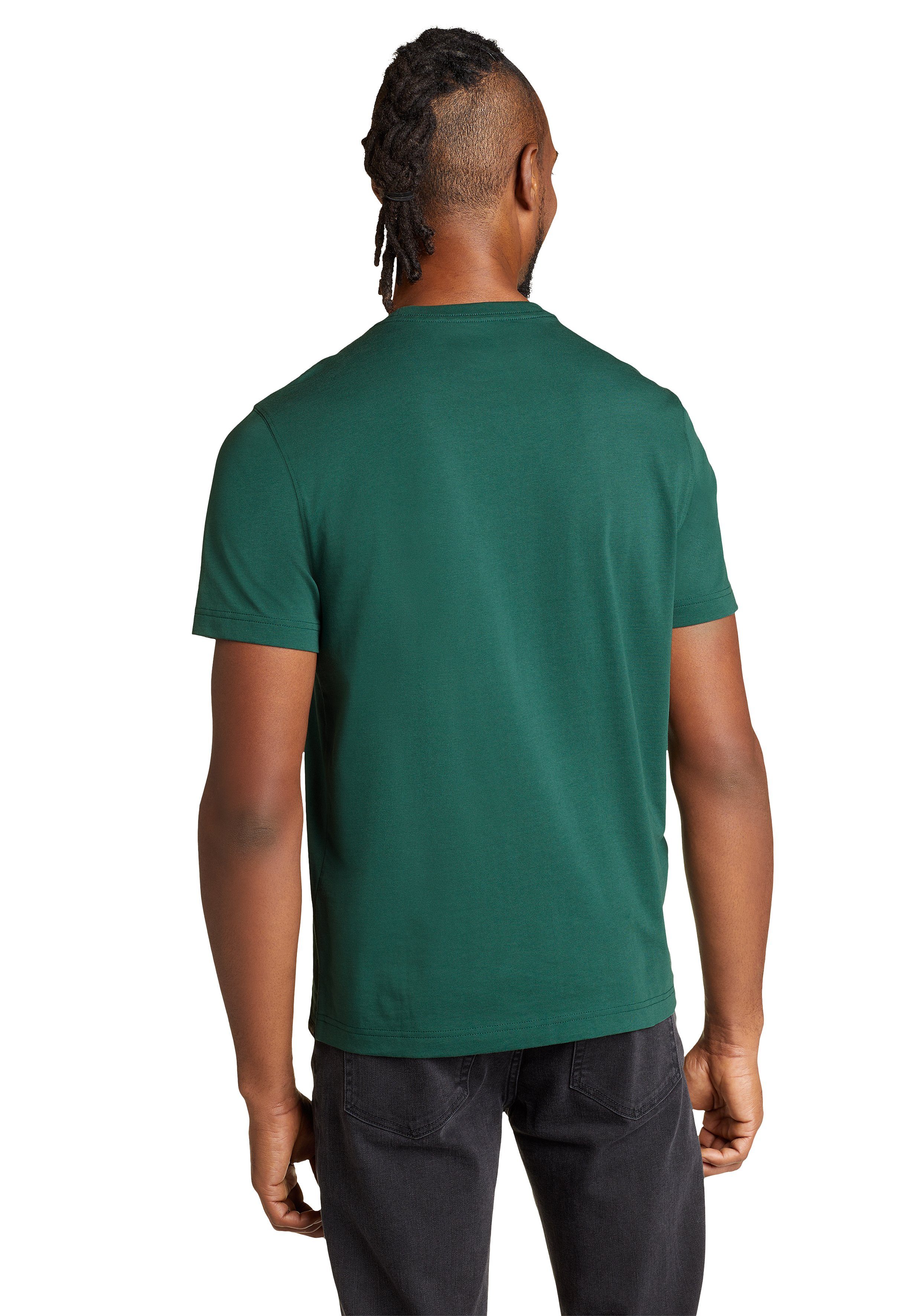 100% Shirt Wash Immergrün - T-Shirt Eddie Baumwolle - fit Legend Dunkles Slim Bauer