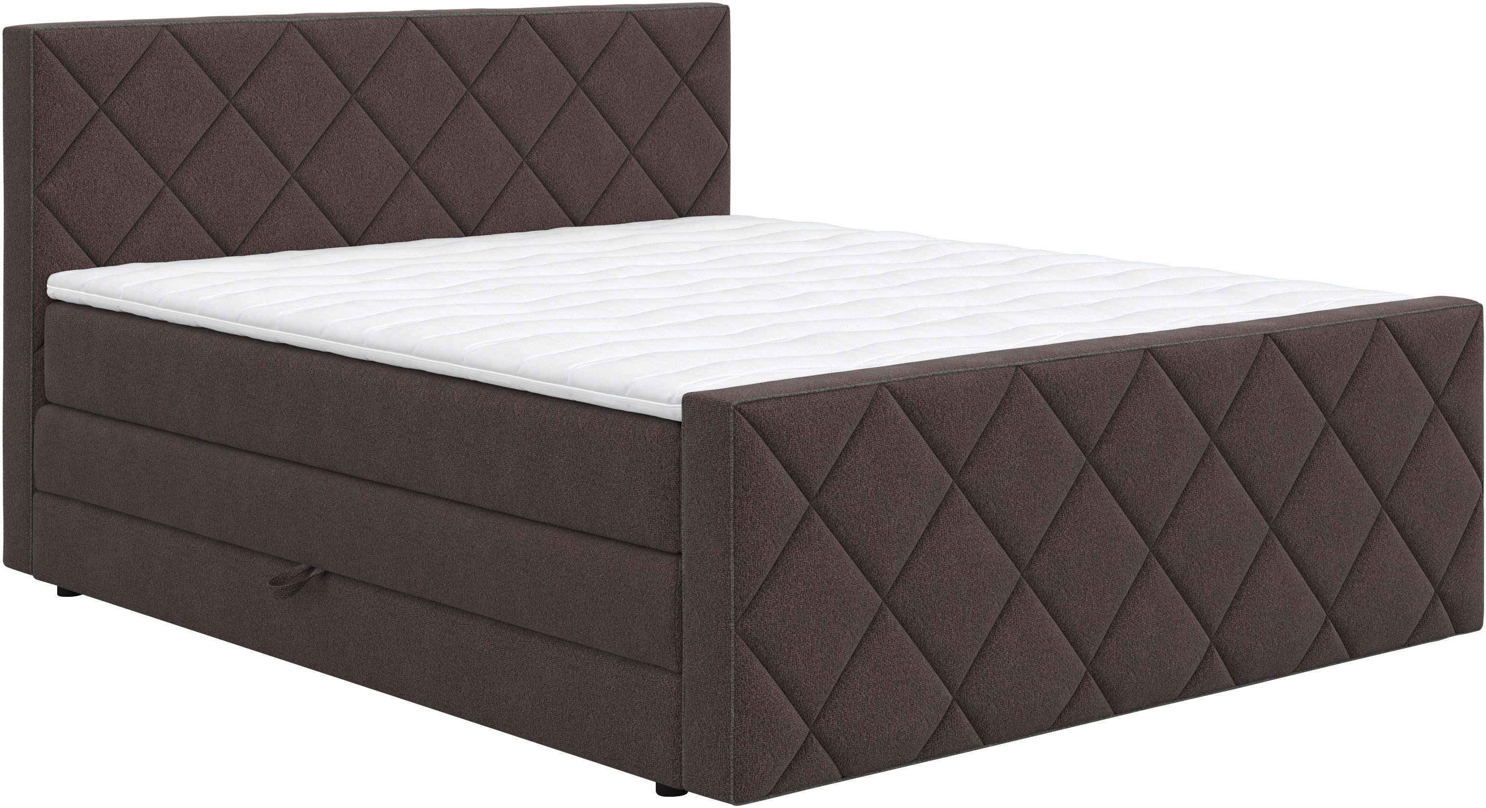 COTTA Boxspringbett Tower inkl. Bettkasten, mit Keder in abgesetzter Farbe, in verschiedenen Breiten, Härtegraden und Farben erhältlich