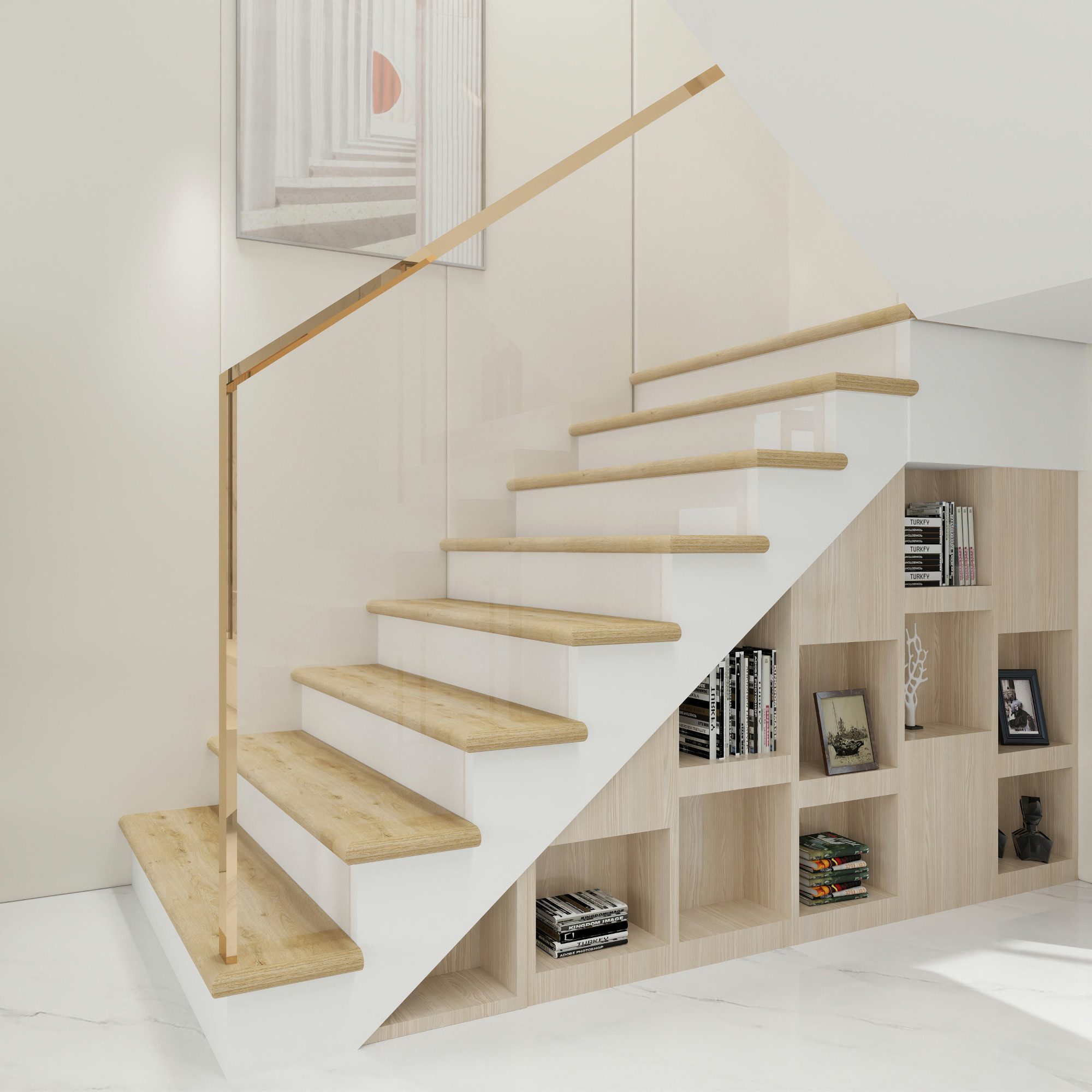 neu.holz Treppenstufen-Set, Set, 2 St., »Bunschoten« Treppenverkleidung 2er Set Eichenoptik