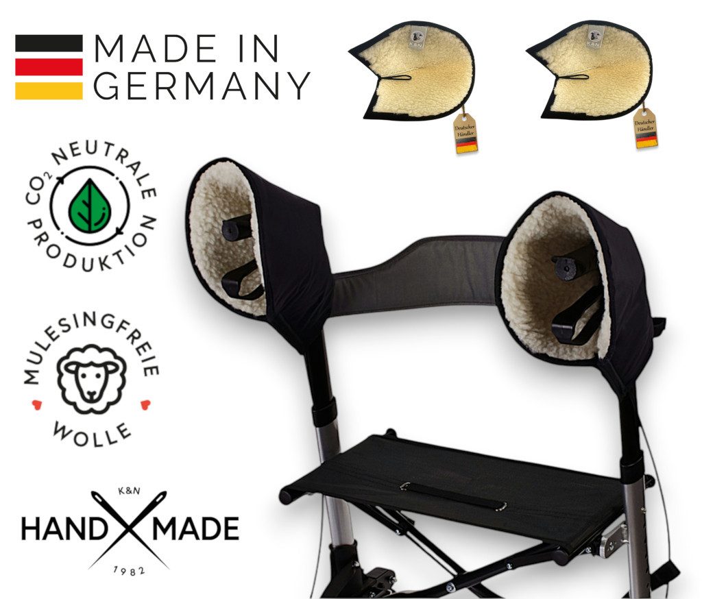 FabaCare Rollator Rollator Handschuhe mit 100% Schurwolle, Handwrmer  Rollatorhandschuhe