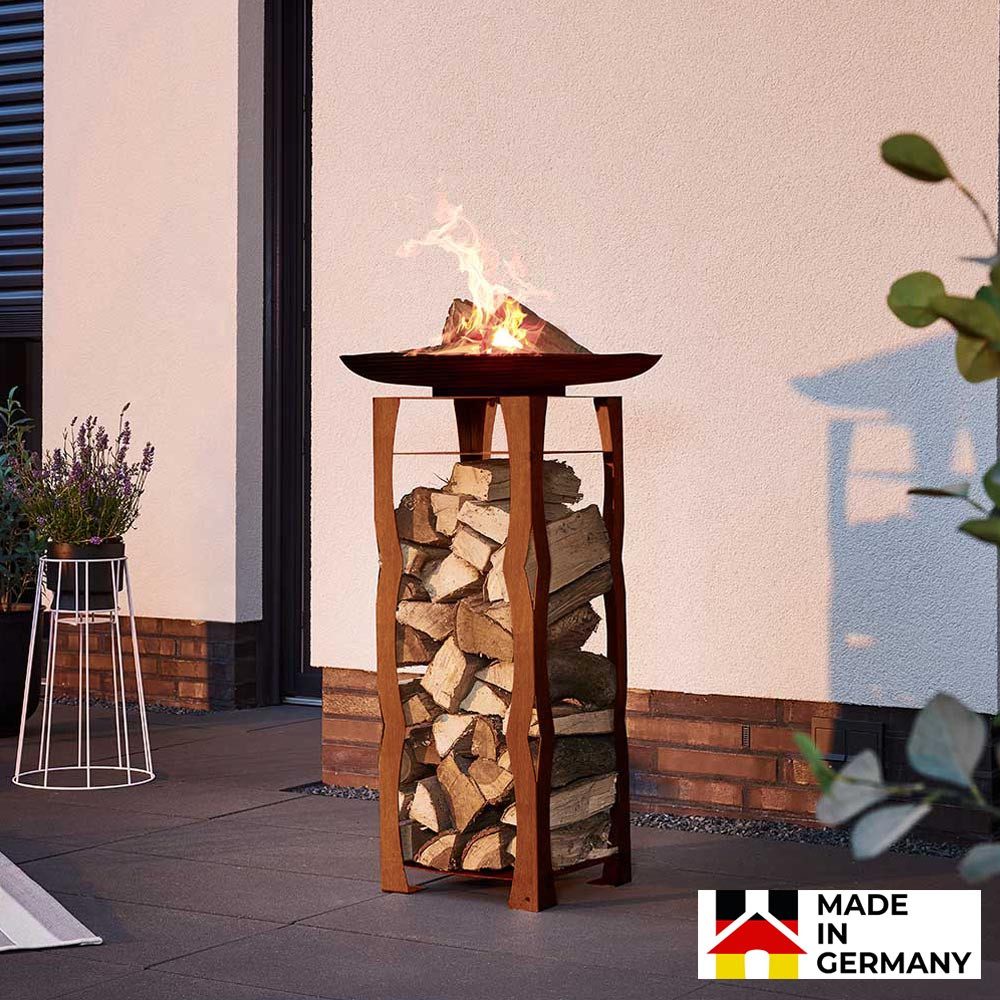 HOME DELUXE Feuerschale Frank, (inkl. Holzlager günstig online kaufen