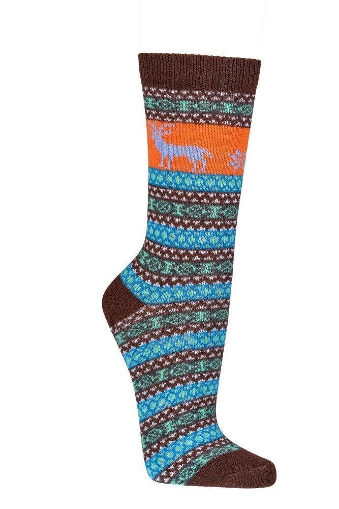 Wowerat Norwegersocken 3 Paar bunte Muster Socken Unisex schönem Norweger mit (3 Paar) mit Wolle Hygge