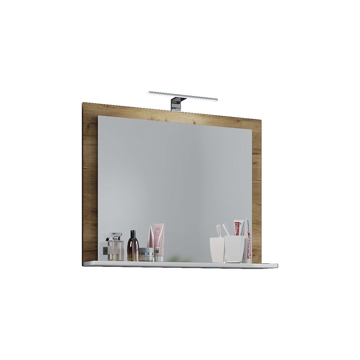 VCM Spiegel Badspiegel Wandspiegel mit Lendas Ablage, Badezimmer Spiegel  aus strapazierfähigem Glas