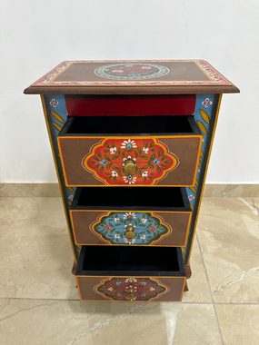 Oriental Galerie Mehrzweckschrank Kommode Kunzang mit Schubladen Indien Bunt 75 cm